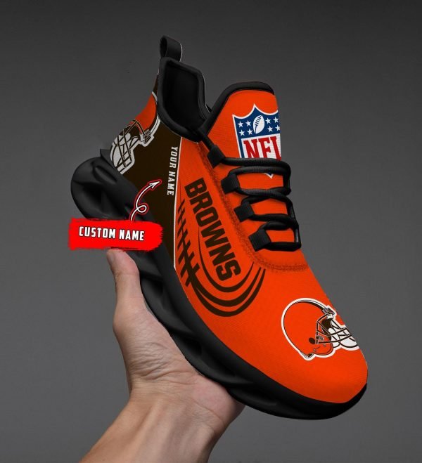 Cleveland Browns Black Max Soul Shoes 2025 Versions Custom Name 630