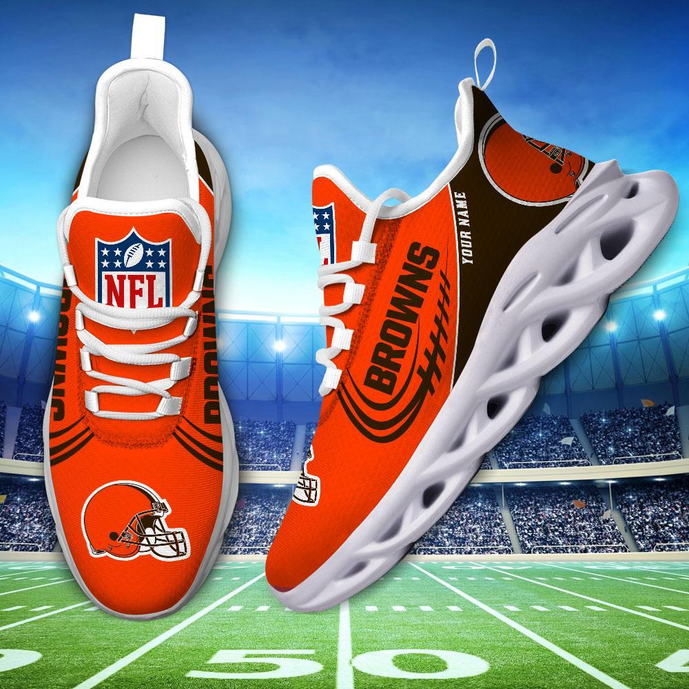 Cleveland Browns Black Max Soul Shoes 2025 Versions Custom Name 630