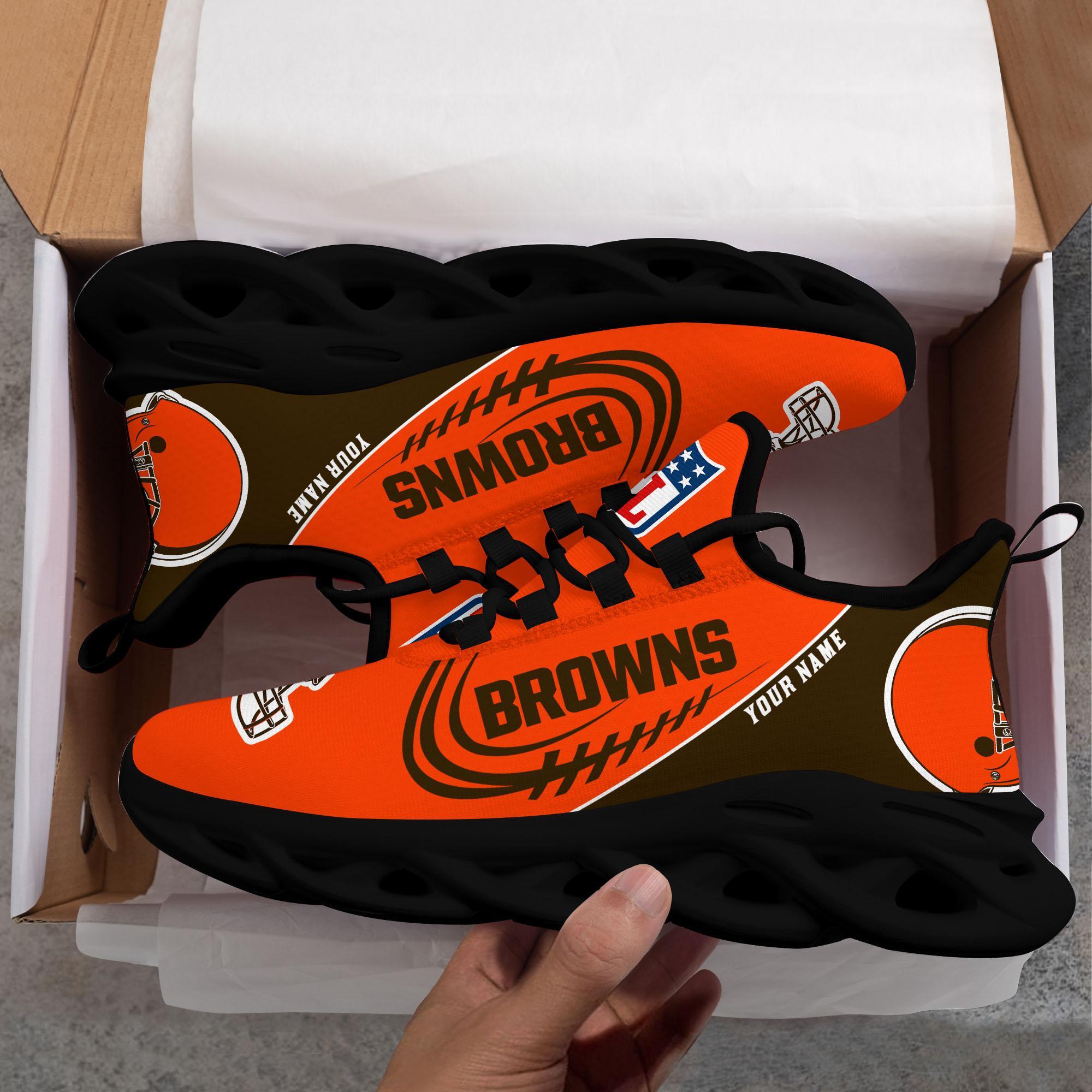 Cleveland Browns Black Max Soul Shoes 2025 Versions Custom Name 630
