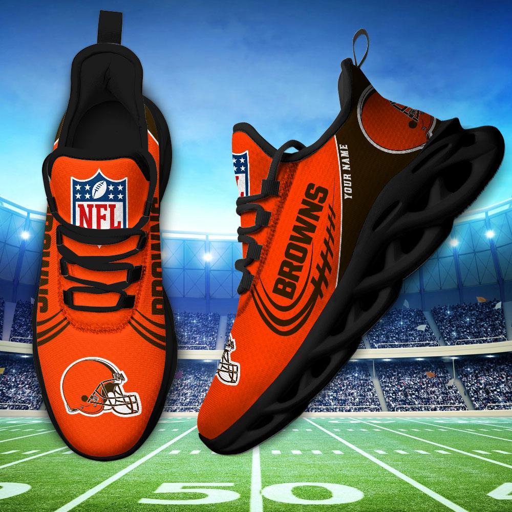 Cleveland Browns Black Max Soul Shoes 2025 Versions Custom Name 630