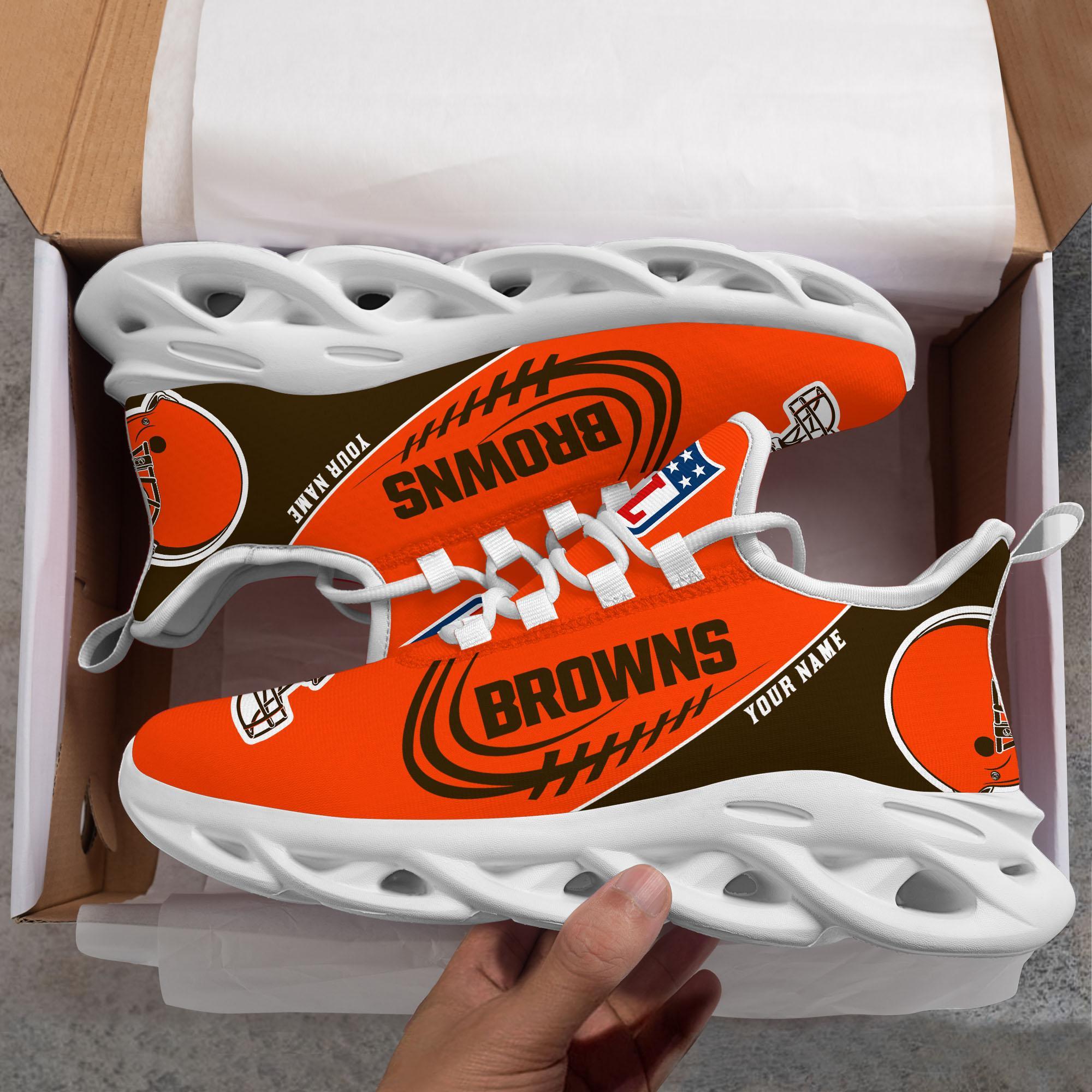 Cleveland Browns Black Max Soul Shoes 2025 Versions Custom Name 630