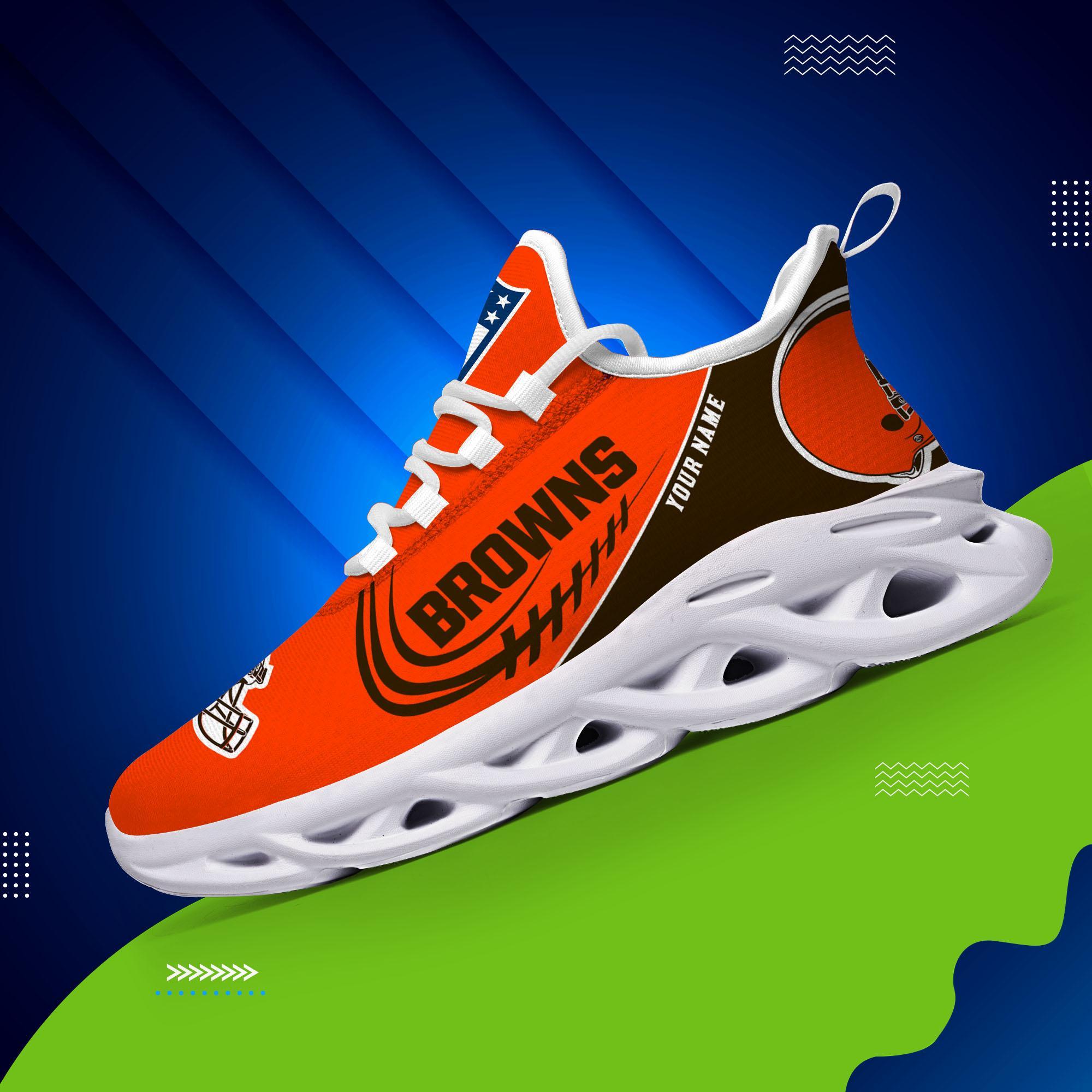 Cleveland Browns Black Max Soul Shoes 2025 Versions Custom Name 630