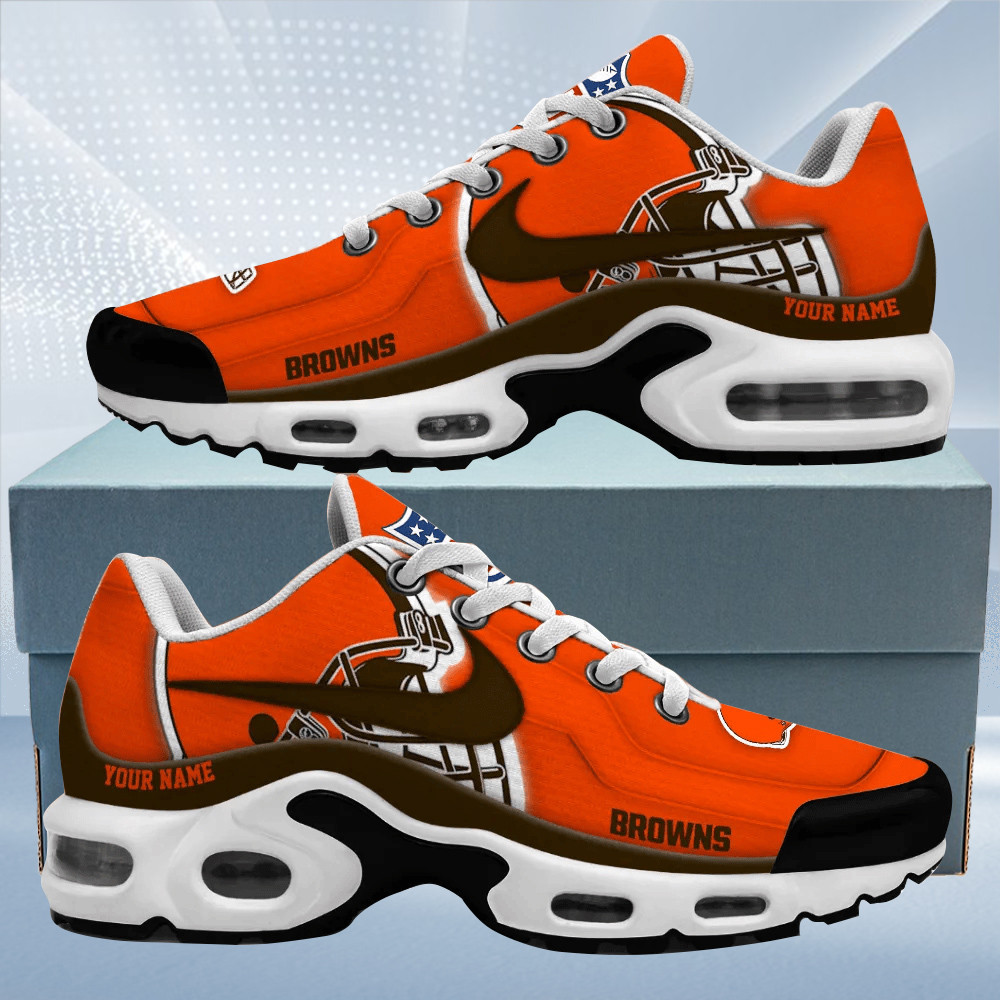 Cleveland Browns Personalized Name Team Mix Colors V1 TN Air Max Shoes Air Cushion Sneakers