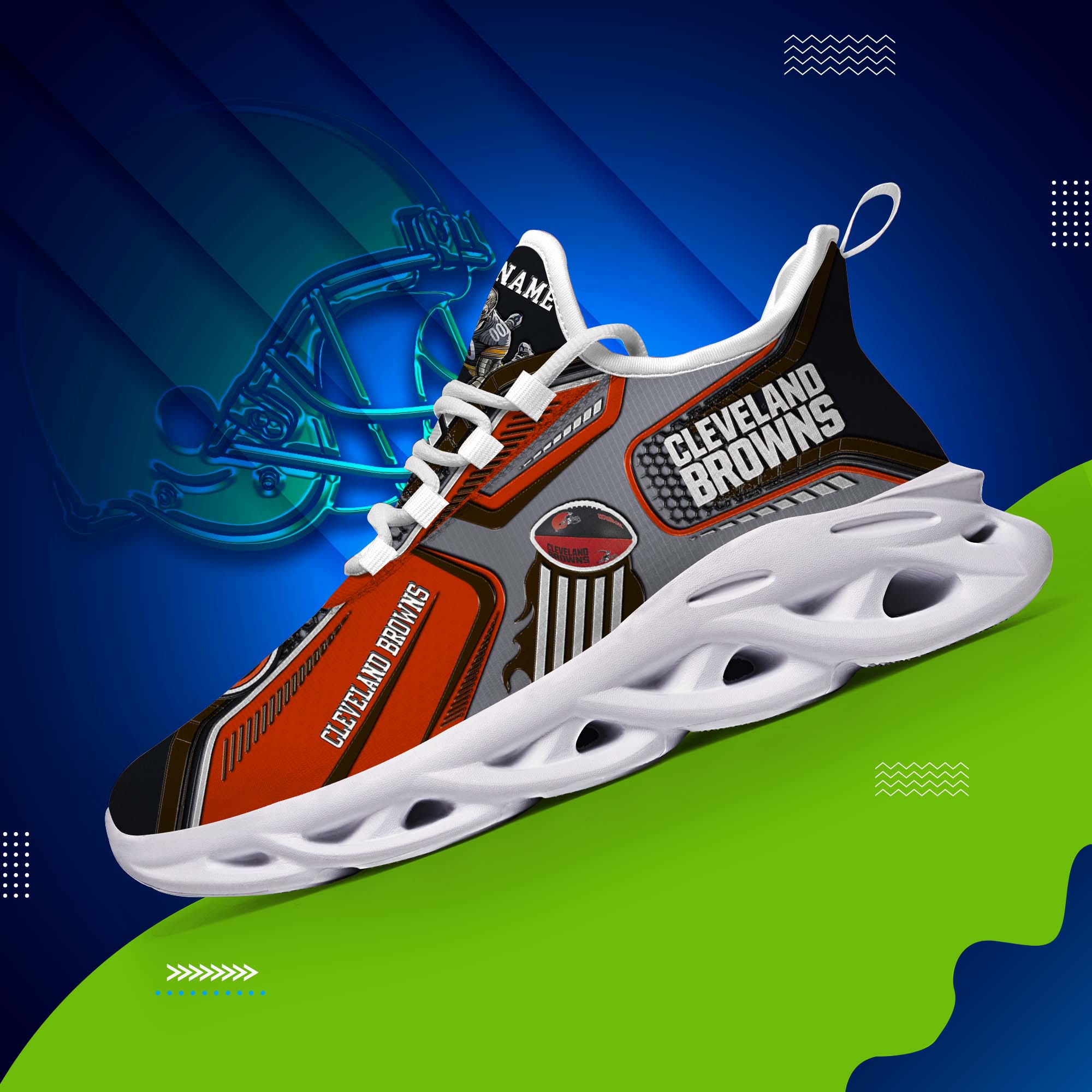 Cleveland Browns White C Sneakers 2025 Version Personalized Your Name, Sport Sneakers , Sport Gifts PH605