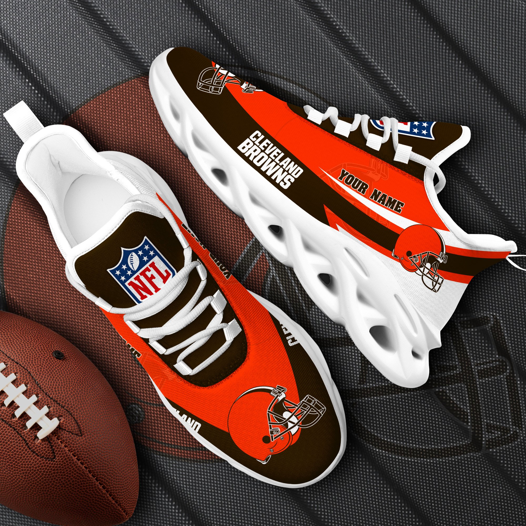Cleveland Browns White Max Soul Shoes 2025 Versions Custom Your Name, Sports Gift For Fan, Sport Gifts PH410
