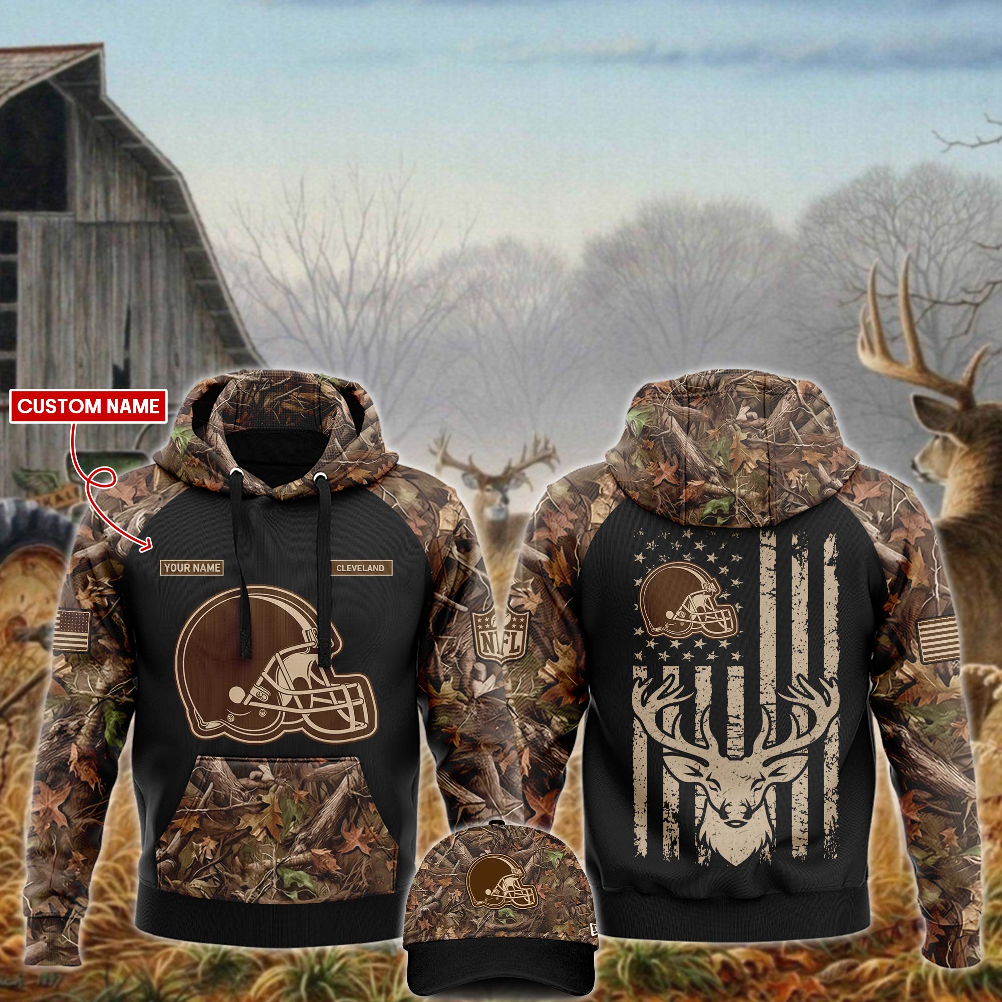 Cleveland Browns x Hunting  Hoodie  s 
