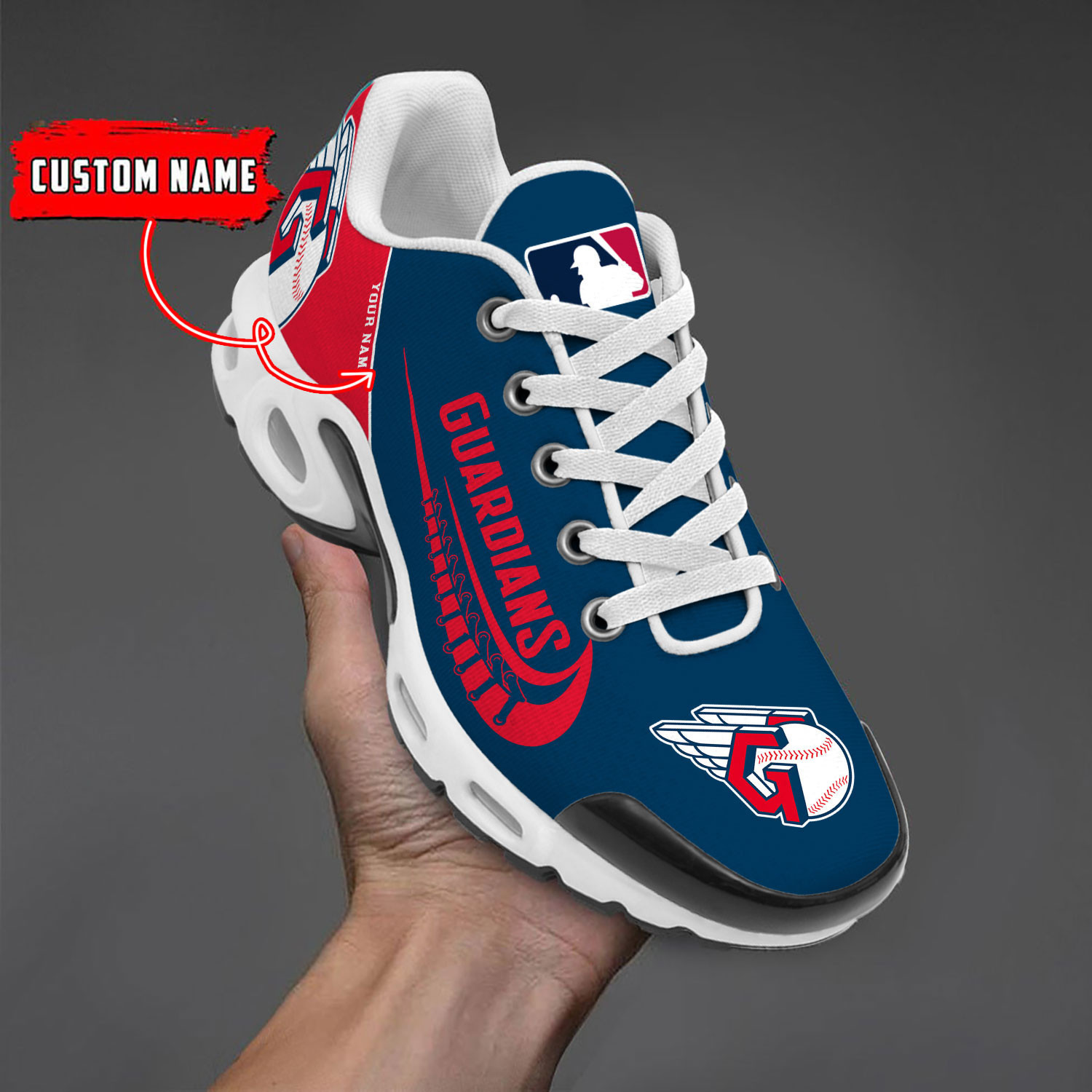 Cleveland Guardians Team Logo Baseball God Wings Air Max Shoes Sneaker