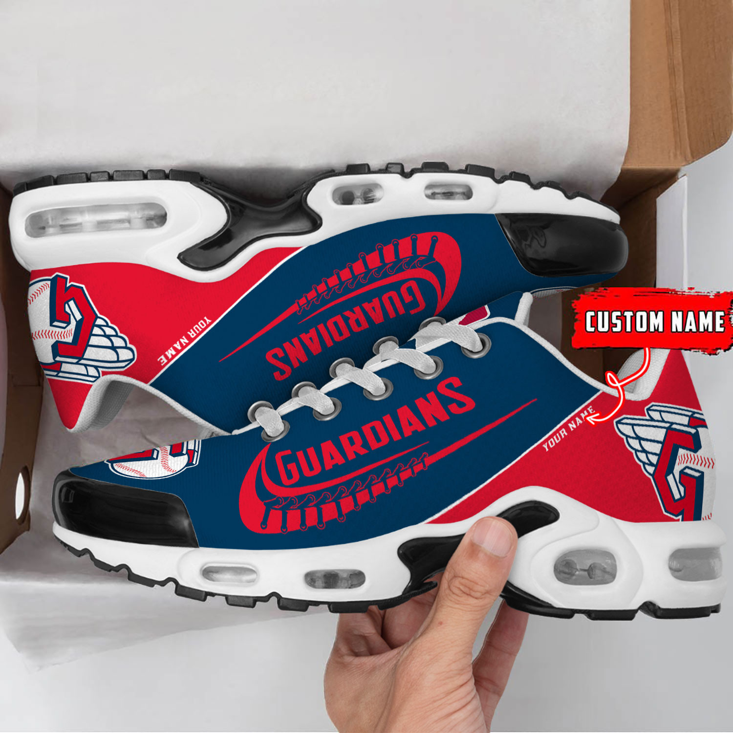 Cleveland Guardians Team Logo Baseball God Wings Air Max Shoes Sneaker