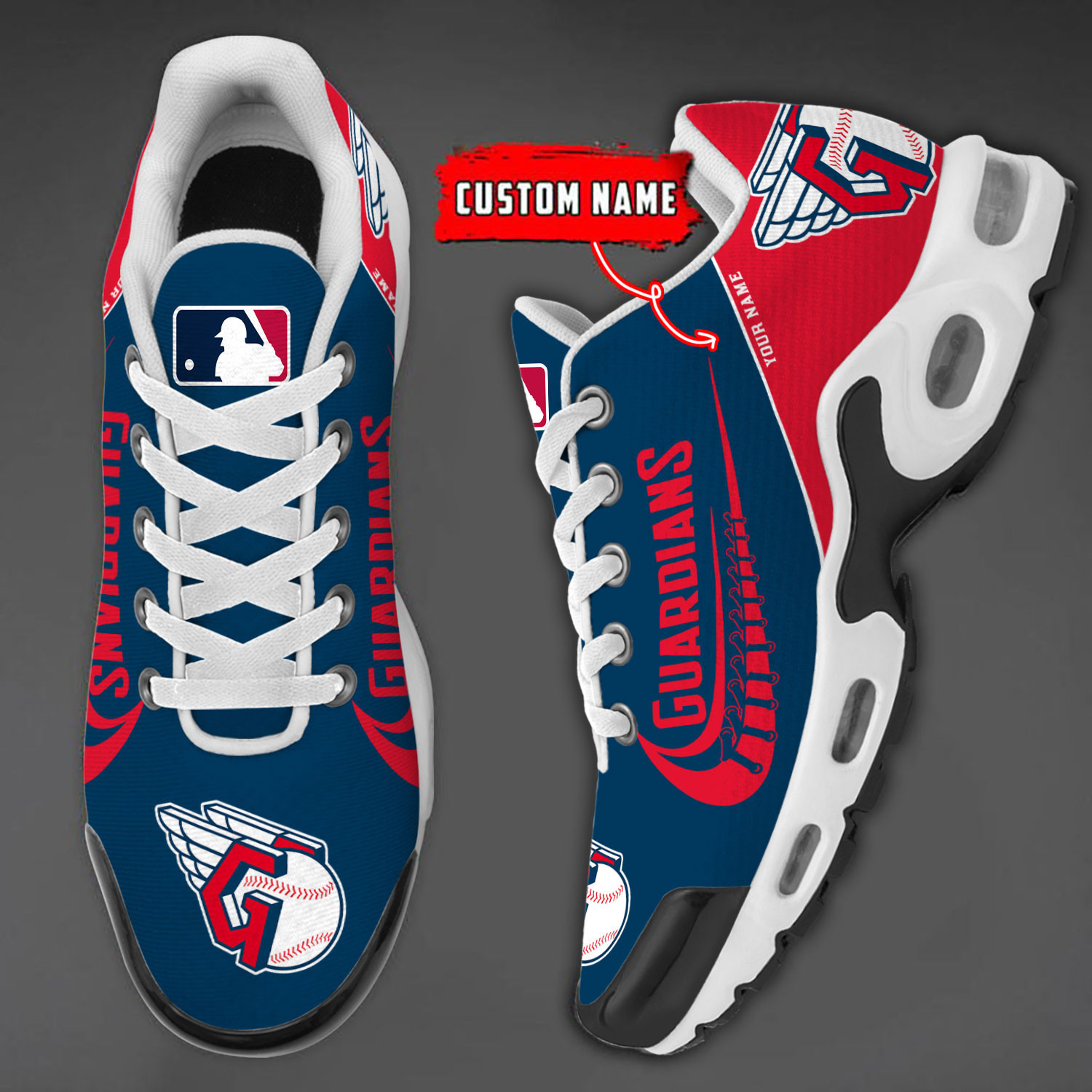Cleveland Guardians Team Logo Baseball God Wings Air Max Shoes Sneaker