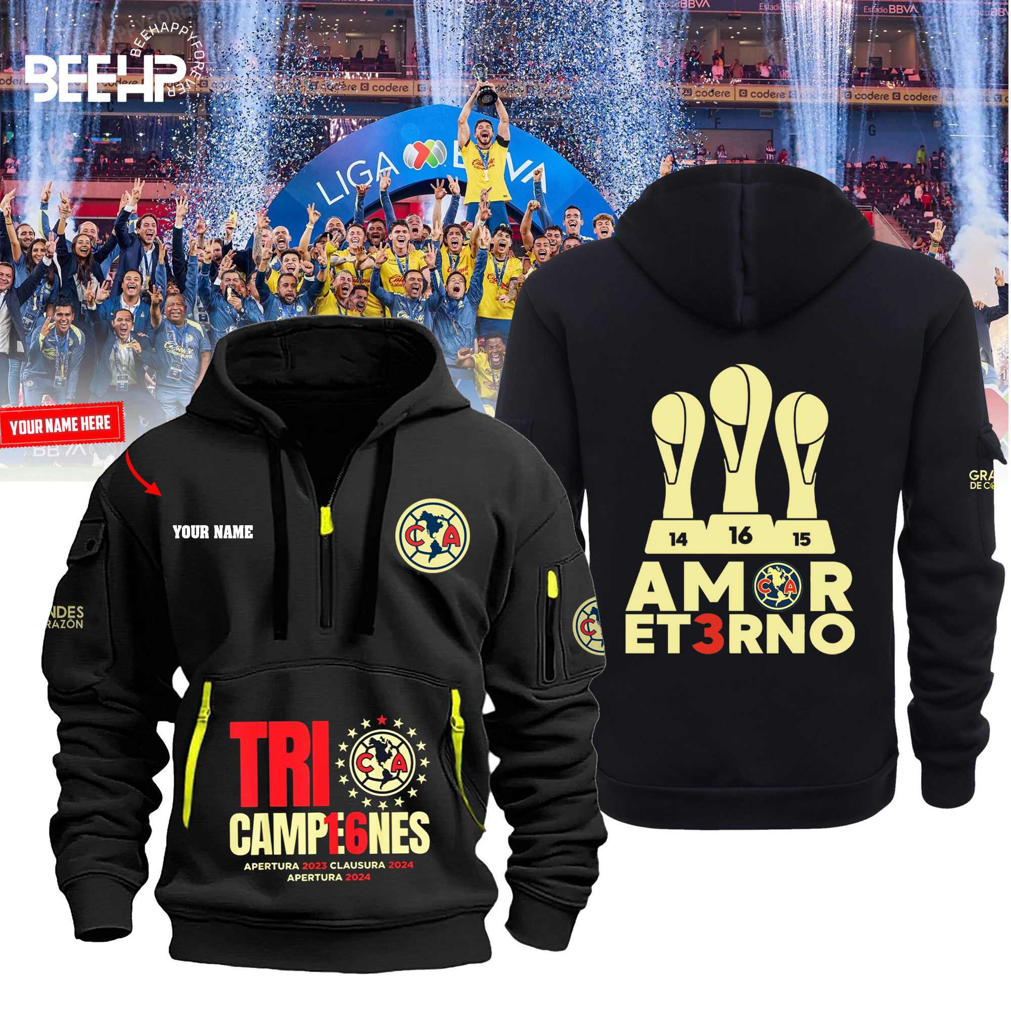 Club America tricampeon New Hoodie 