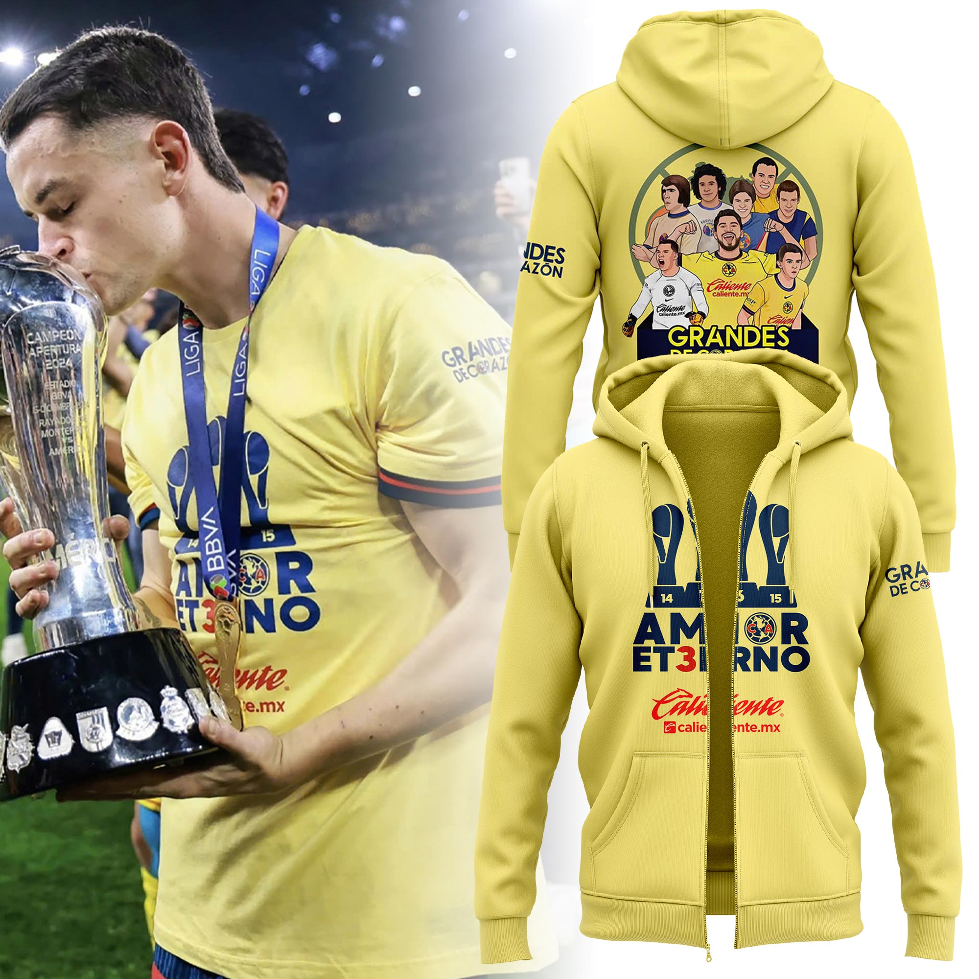 Club Am&Atilde;&fnof;&Acirc;&copy;rica Liga MX Champions Zip Hoodie 