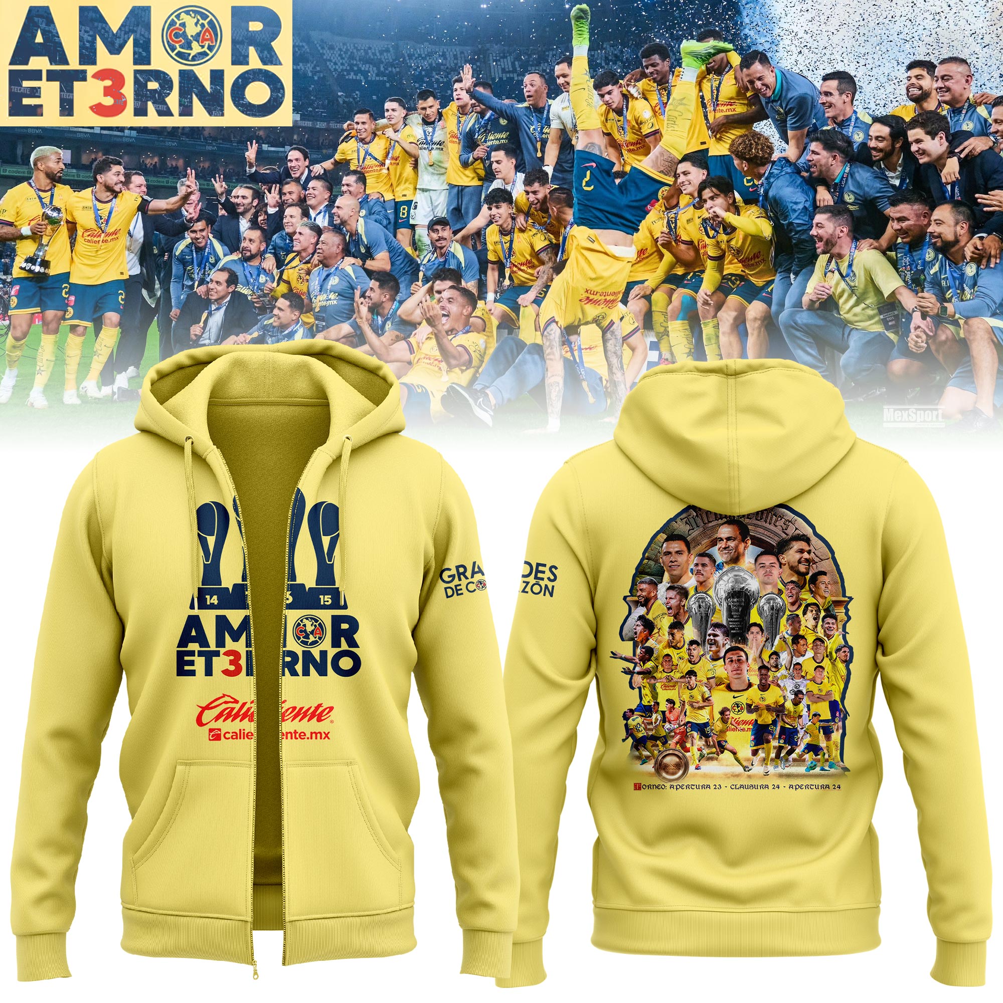 Club Am&Atilde;&fnof;&Acirc;&copy;rica Tricampeones Zip Hoodie 