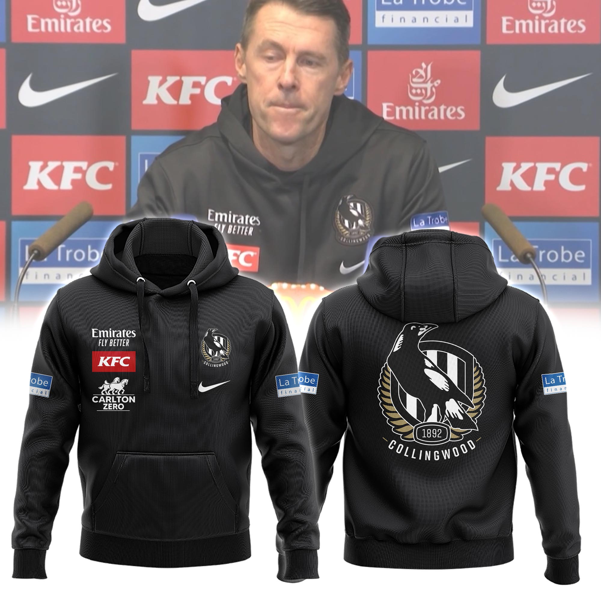 Coach Collingwood Magpies AFL Hoodie 