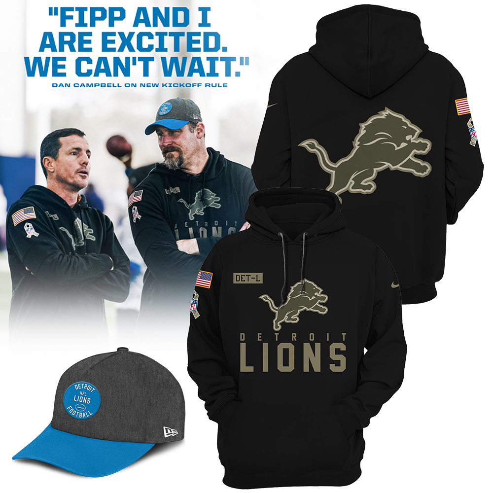 Coach Dan Campbell Hoodie Detroit Lions Army 