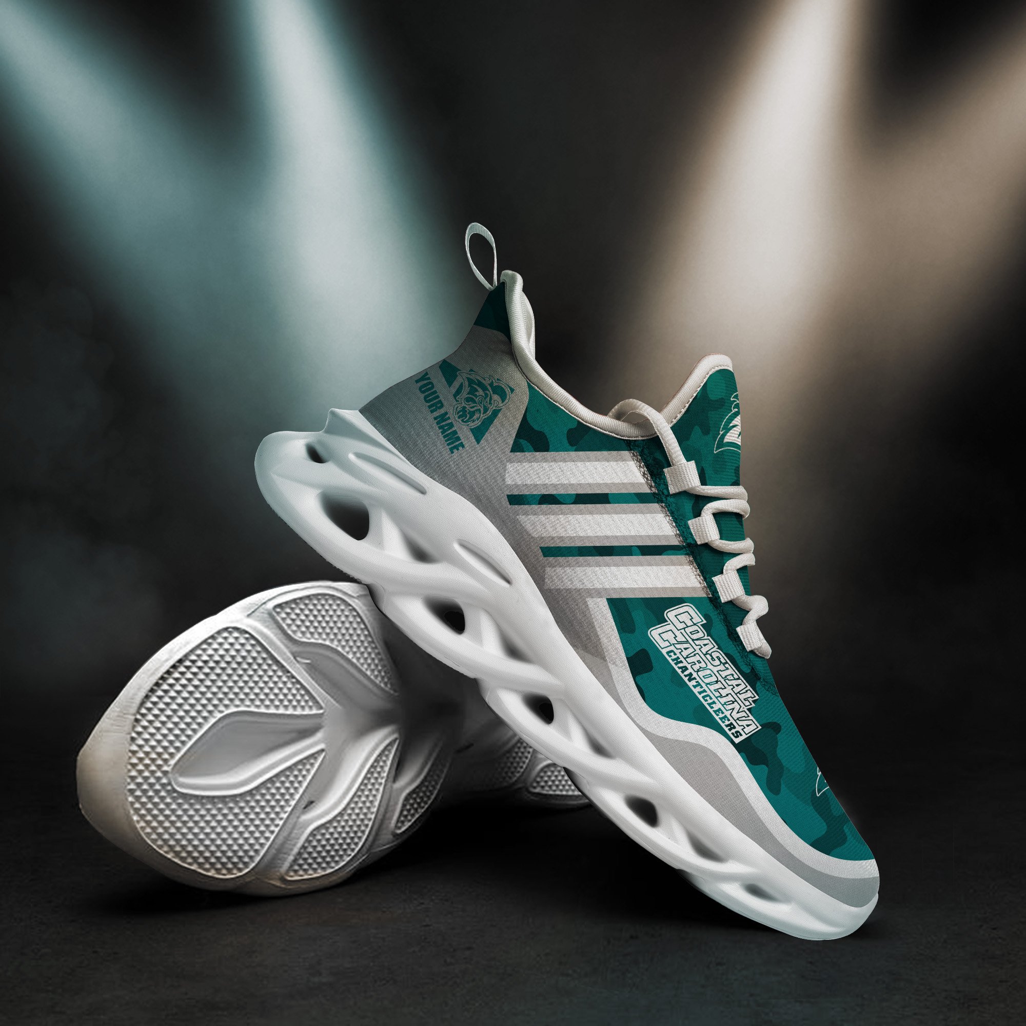 Coastal Carolina Chanticleers Black Max Soul Shoes 2025 Versions Custom Name 466