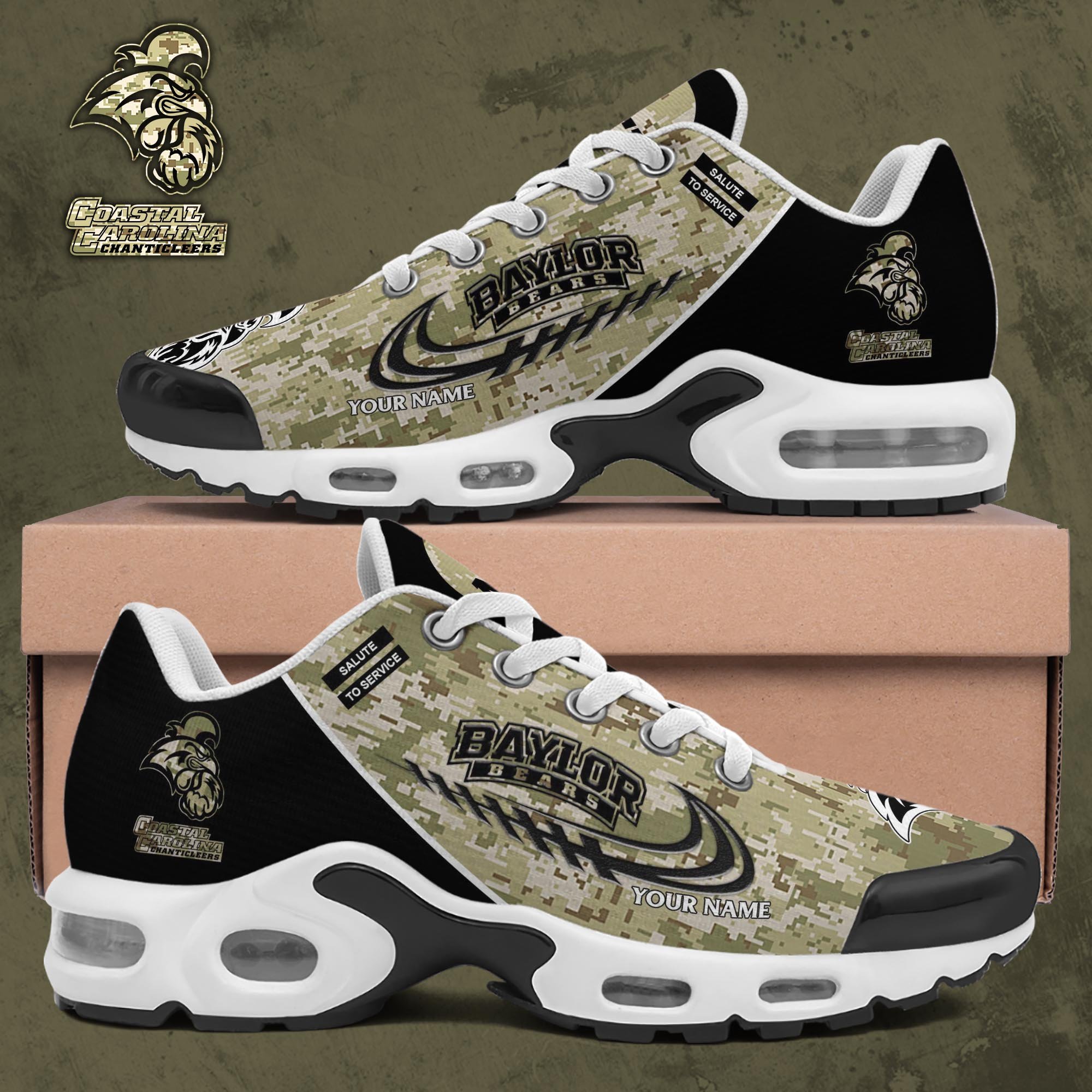 Coastal Carolina Chanticleers TN Shoes 2025 Version Custom Name, Camouflage Shoes, Gifts For Football Lovers PH636