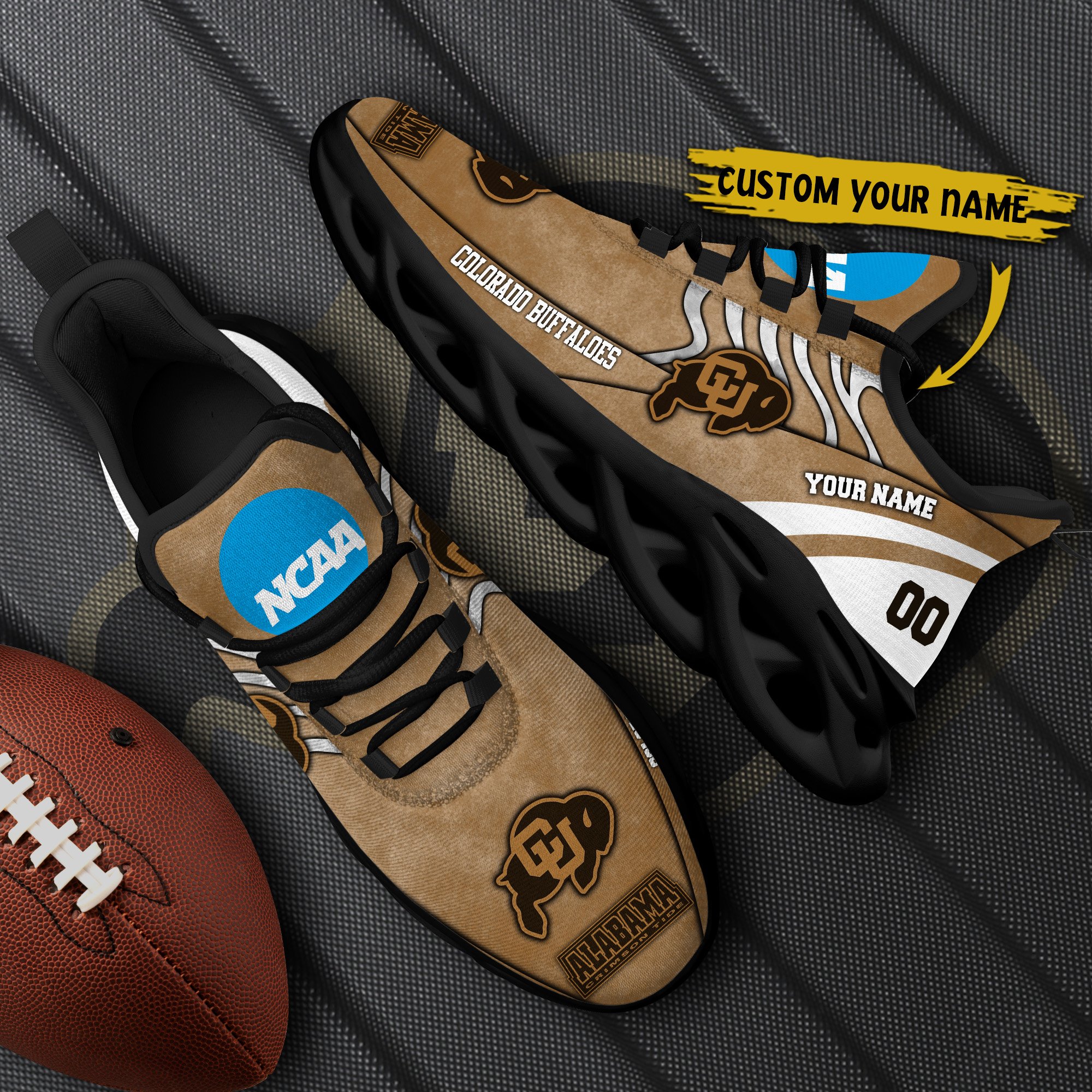 Colorado Buffaloes Black Max Soul Shoes 2025 Versions Custom Your Name And Number 312