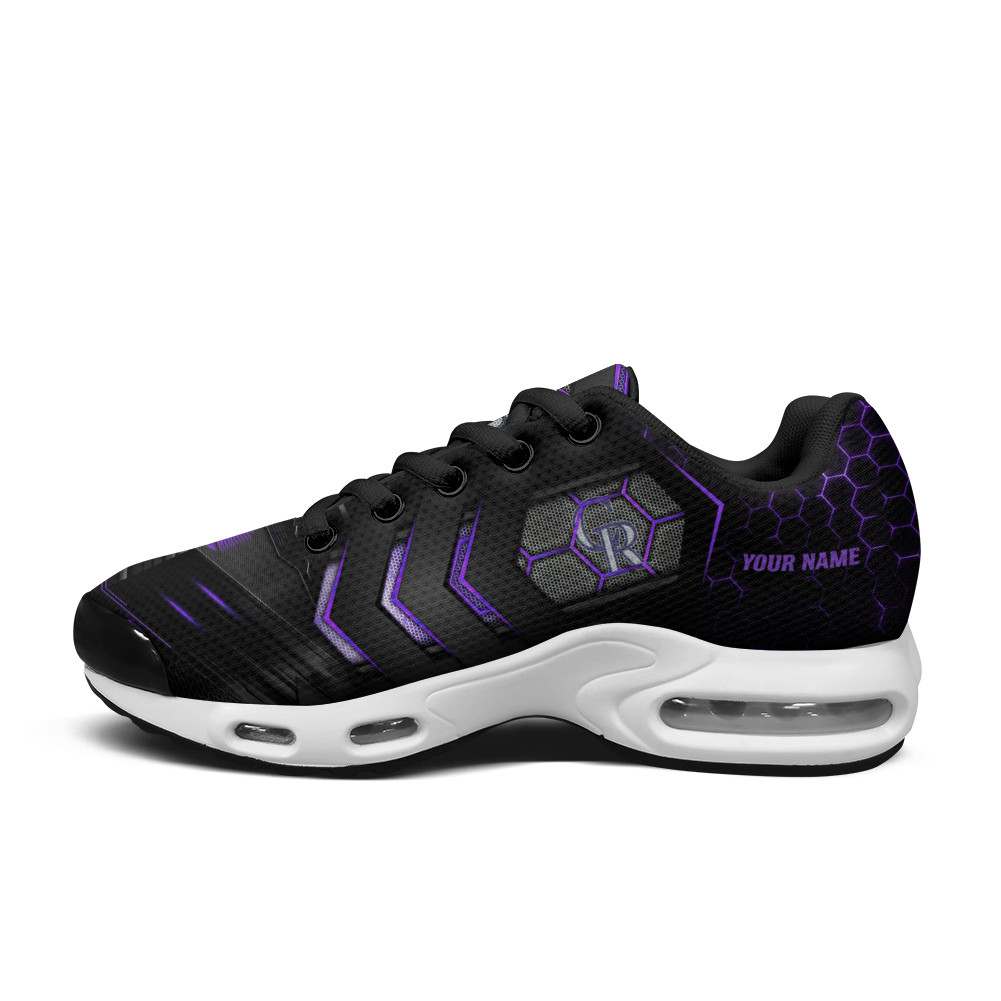 Colorado Rockies Personalized Name Team Colors Arrow Line Beehive Pattern TN Air Max Shoes Air Cushion Sneakers