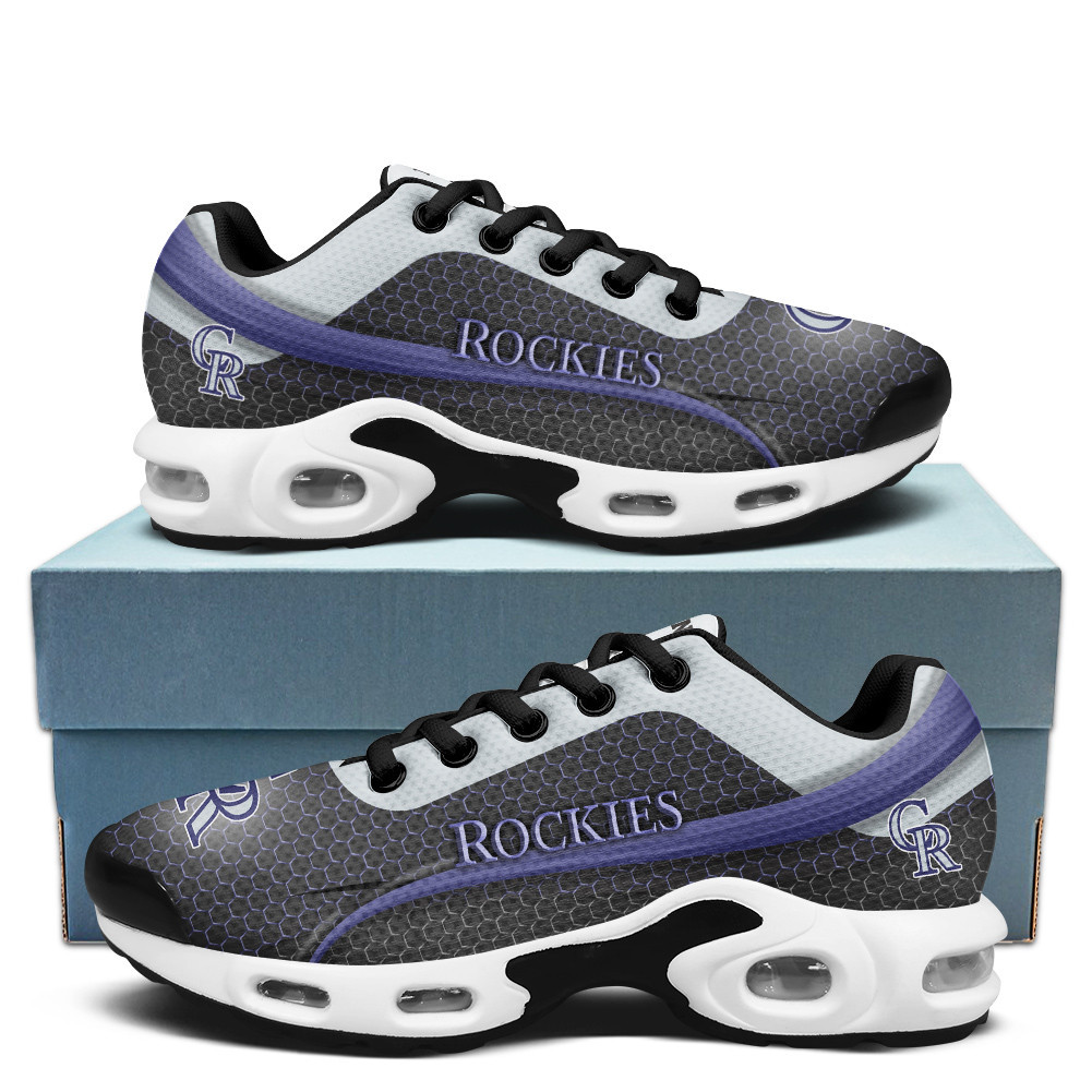 Colorado Rockies Personalized Name Team Colors Wave Line Beehive Pattern TN Air Max Shoes Air Cushion Sneakers