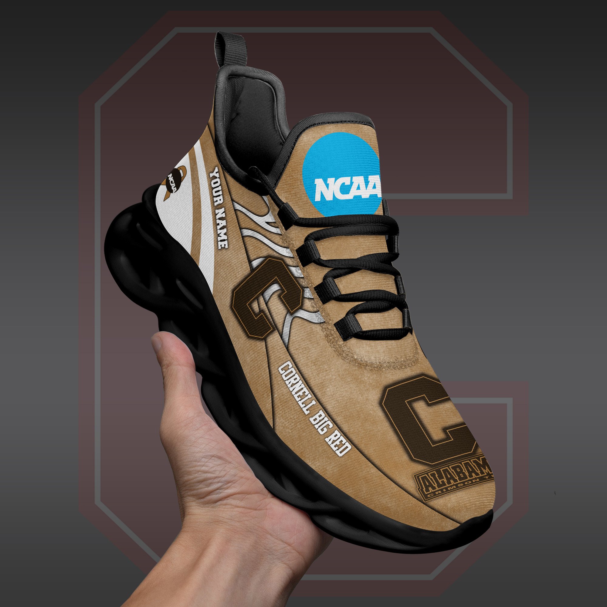 Cornell Big Red Black Max Soul Shoes 2025 Versions Custom Your Name And Number 312