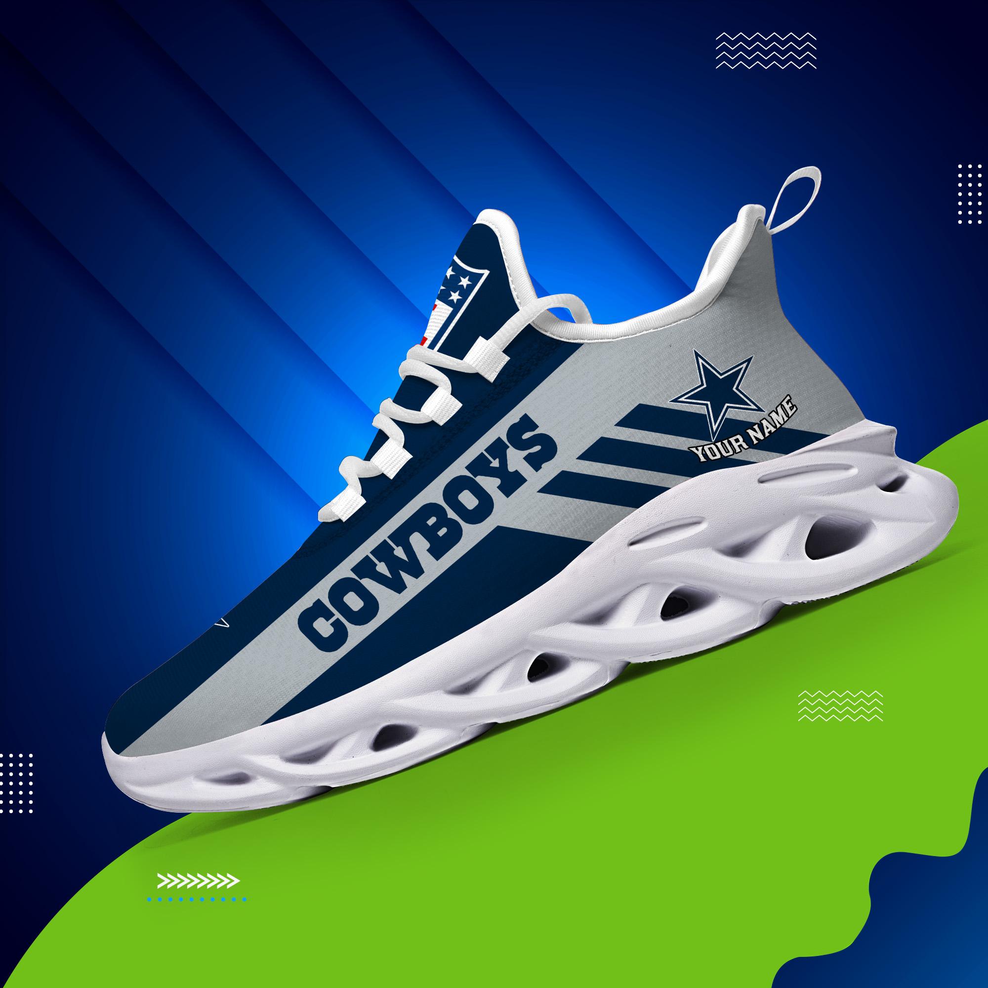 Dallas Cowboys Black Max Soul Shoes 2025 Versions Custom Name 635