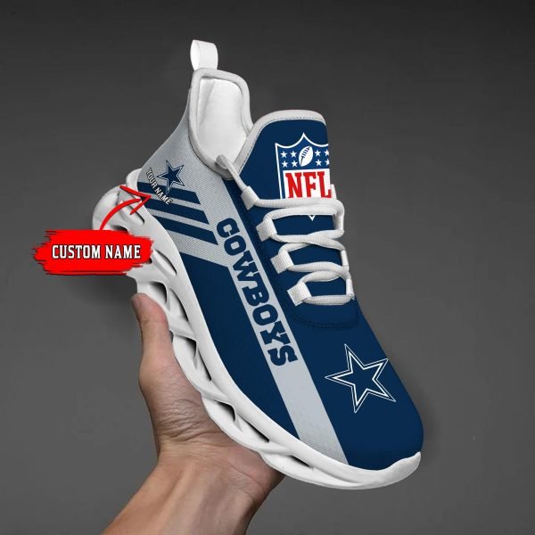 Dallas Cowboys Black Max Soul Shoes 2025 Versions Custom Name 635