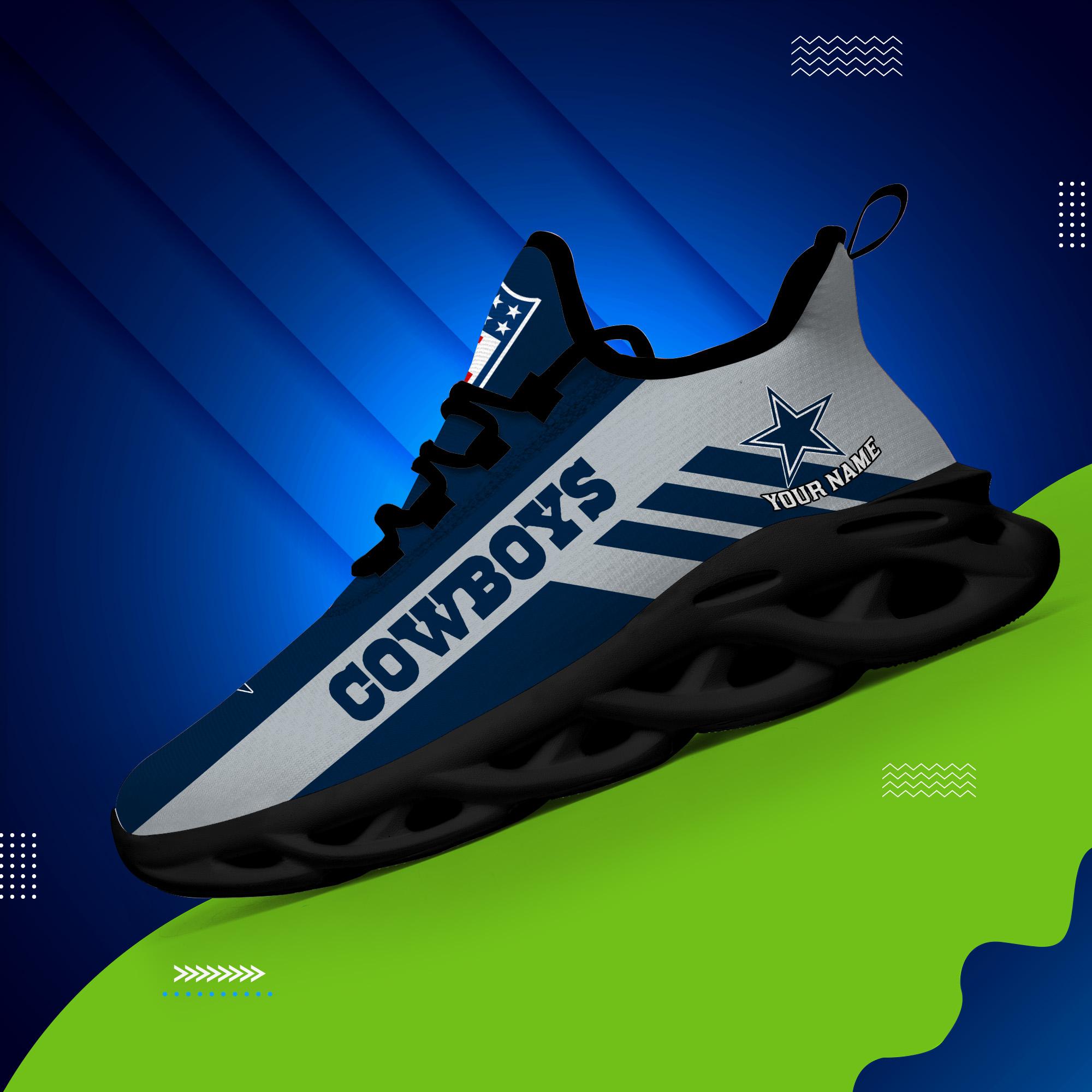 Dallas Cowboys Black Max Soul Shoes 2025 Versions Custom Name 635