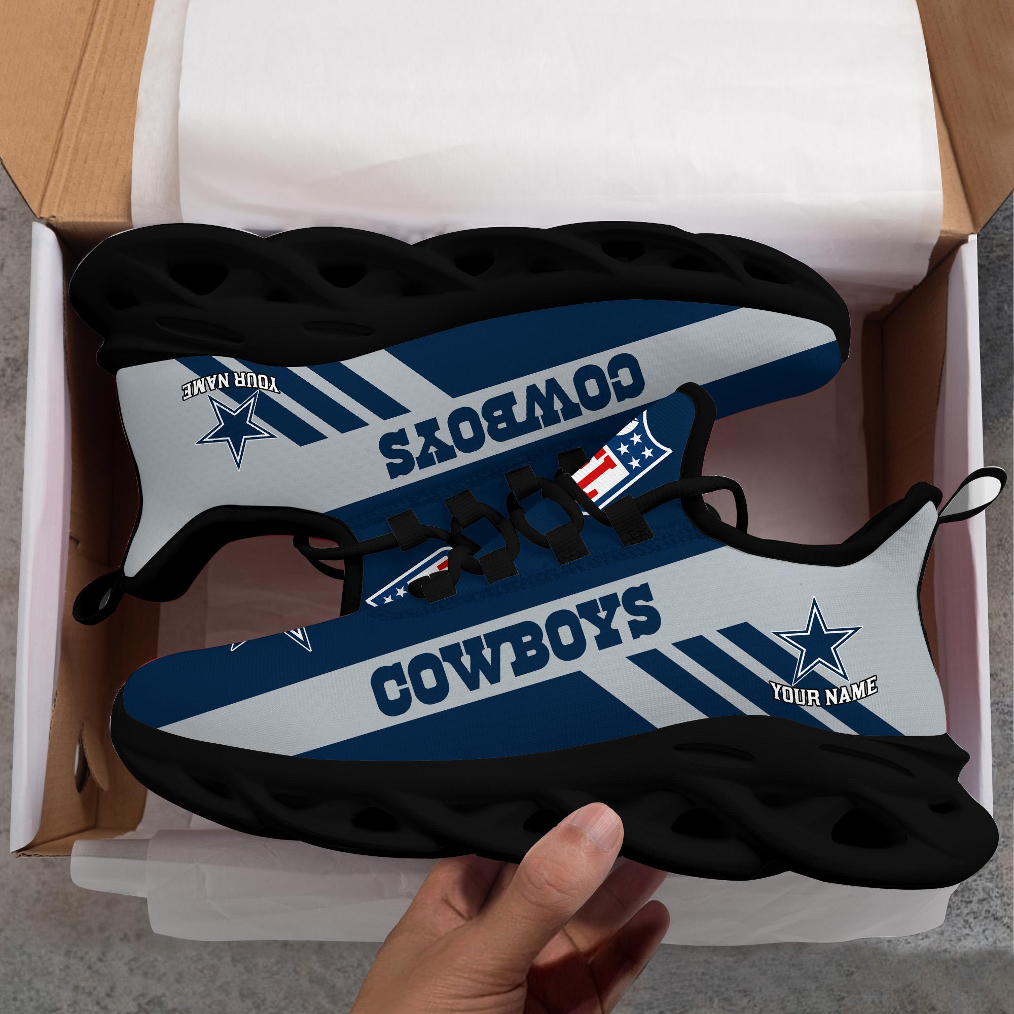 Dallas Cowboys Black Max Soul Shoes 2025 Versions Custom Name 635