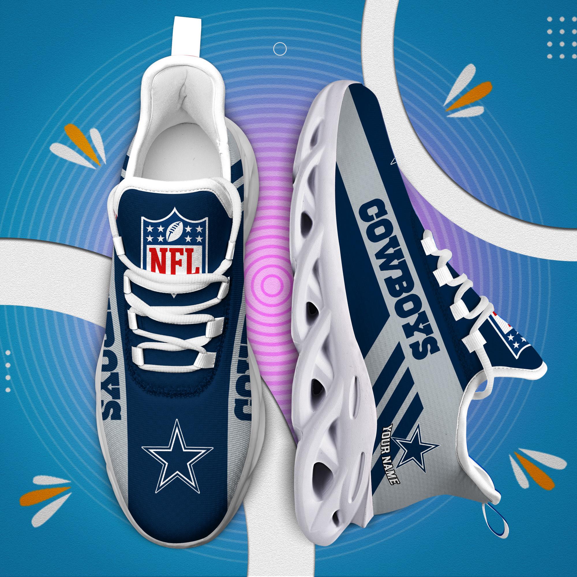 Dallas Cowboys Black Max Soul Shoes 2025 Versions Custom Name 635
