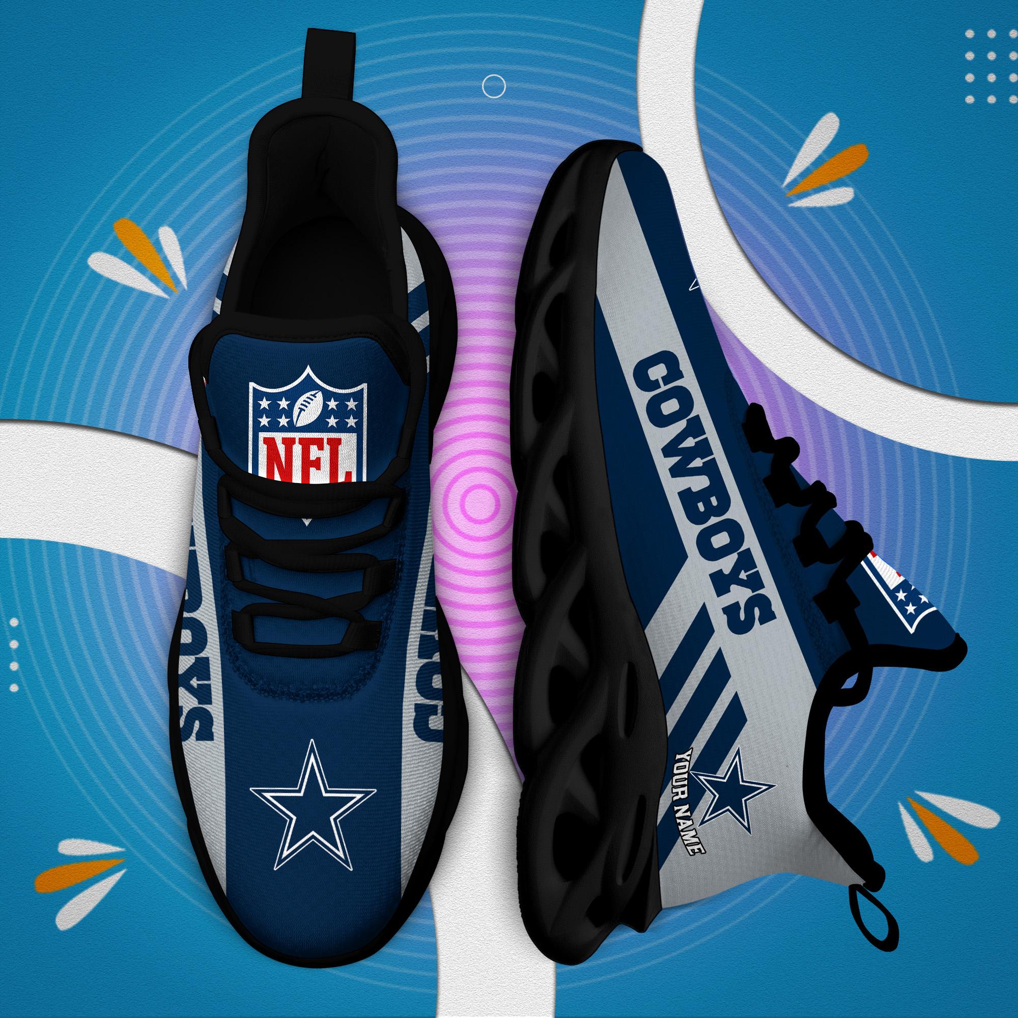 Dallas Cowboys Black Max Soul Shoes 2025 Versions Custom Name 635