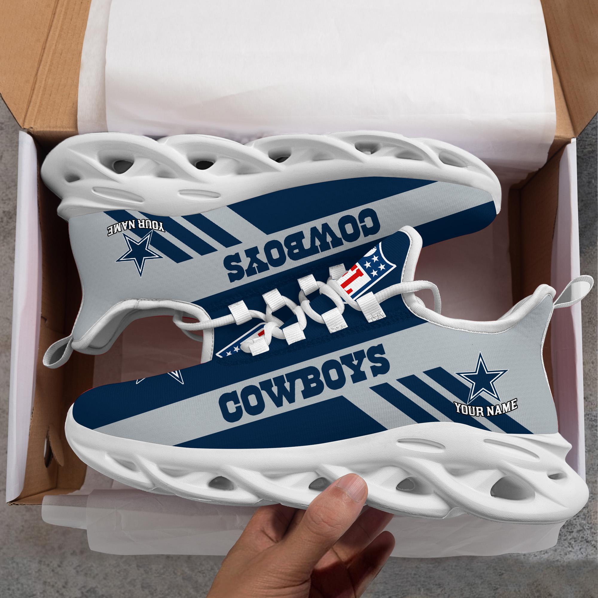 Dallas Cowboys Black Max Soul Shoes 2025 Versions Custom Name 635