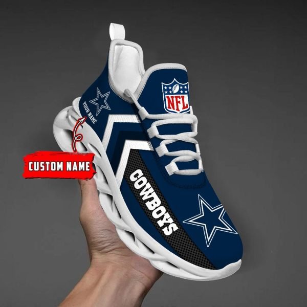 Dallas Cowboys Black Max Soul Shoes 2025 Versions Custom Name 638