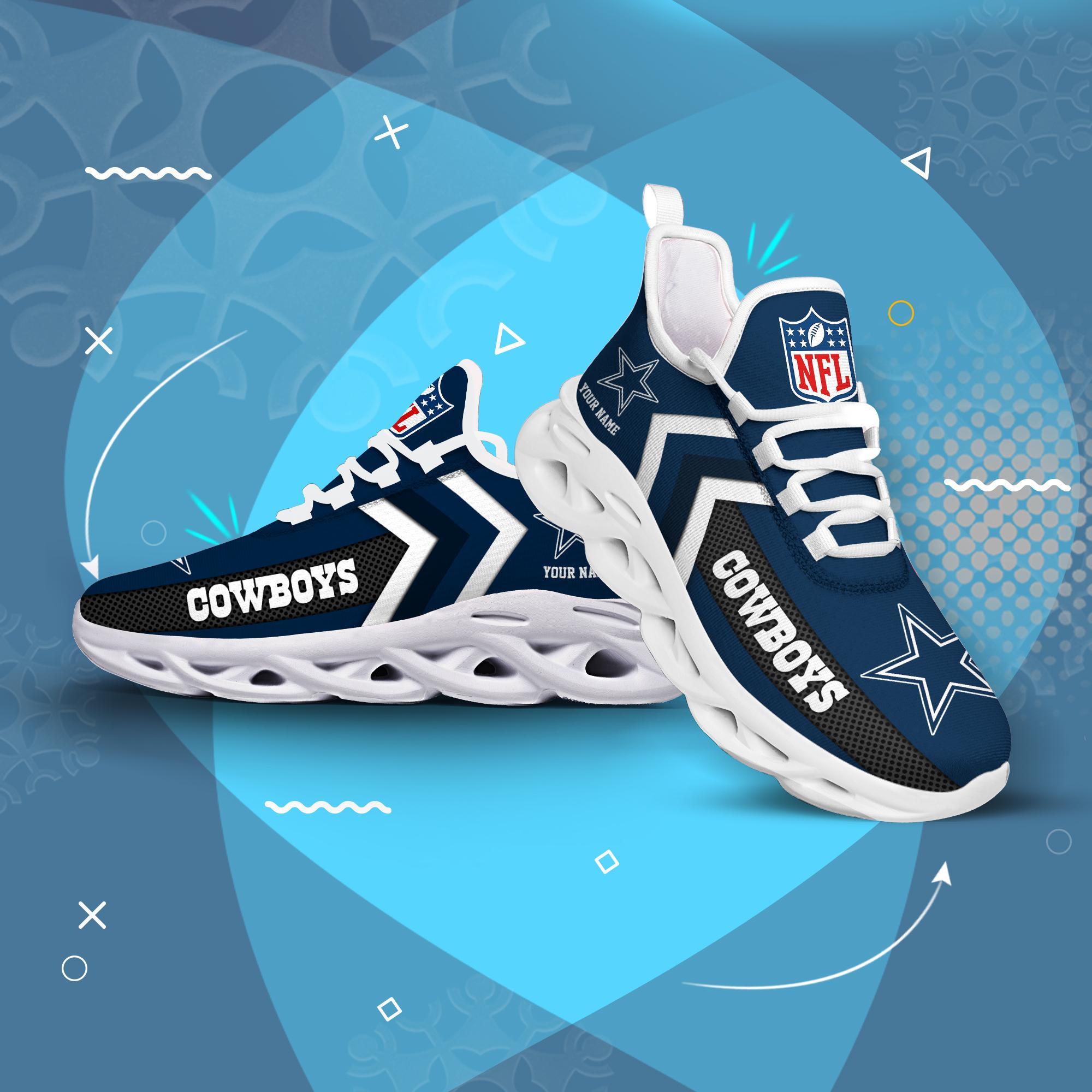 Dallas Cowboys Black Max Soul Shoes 2025 Versions Custom Name 638