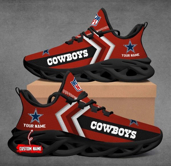 Dallas Cowboys Black Max Soul Shoes 2025 Versions Custom Name 638