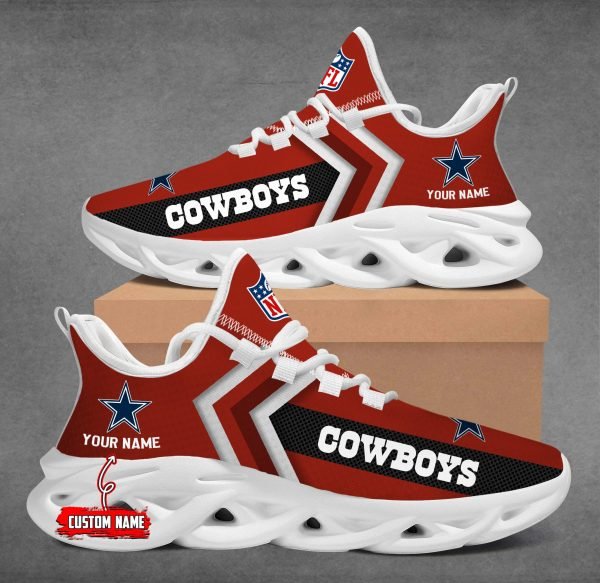 Dallas Cowboys Black Max Soul Shoes 2025 Versions Custom Name 638