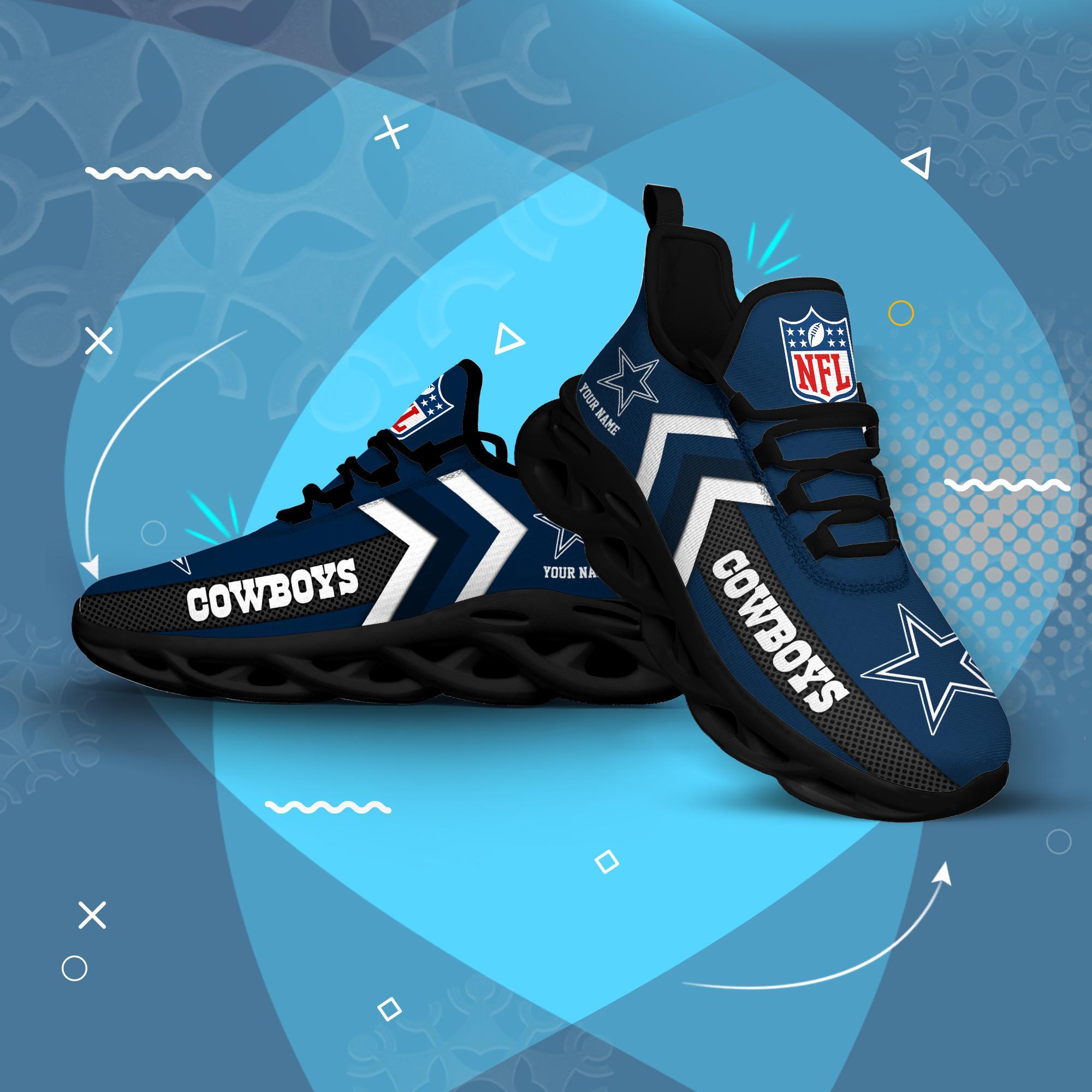 Dallas Cowboys Black Max Soul Shoes 2025 Versions Custom Name 638