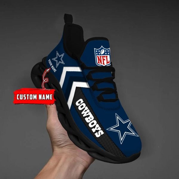 Dallas Cowboys Black Max Soul Shoes 2025 Versions Custom Name 638
