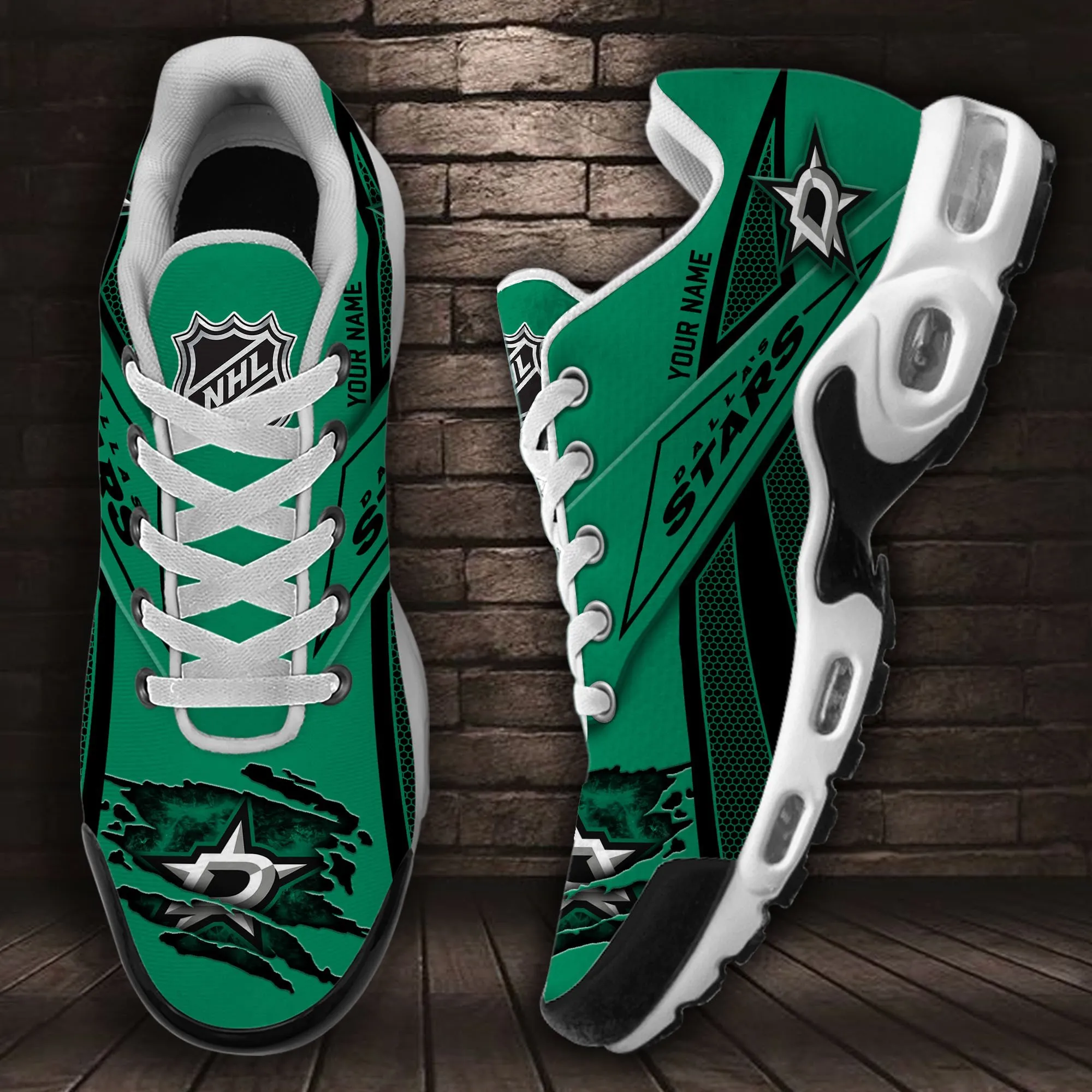Dallas Stars Sport Team TN Air Max Shoes Air Cushion Sneakers 470MR-4584