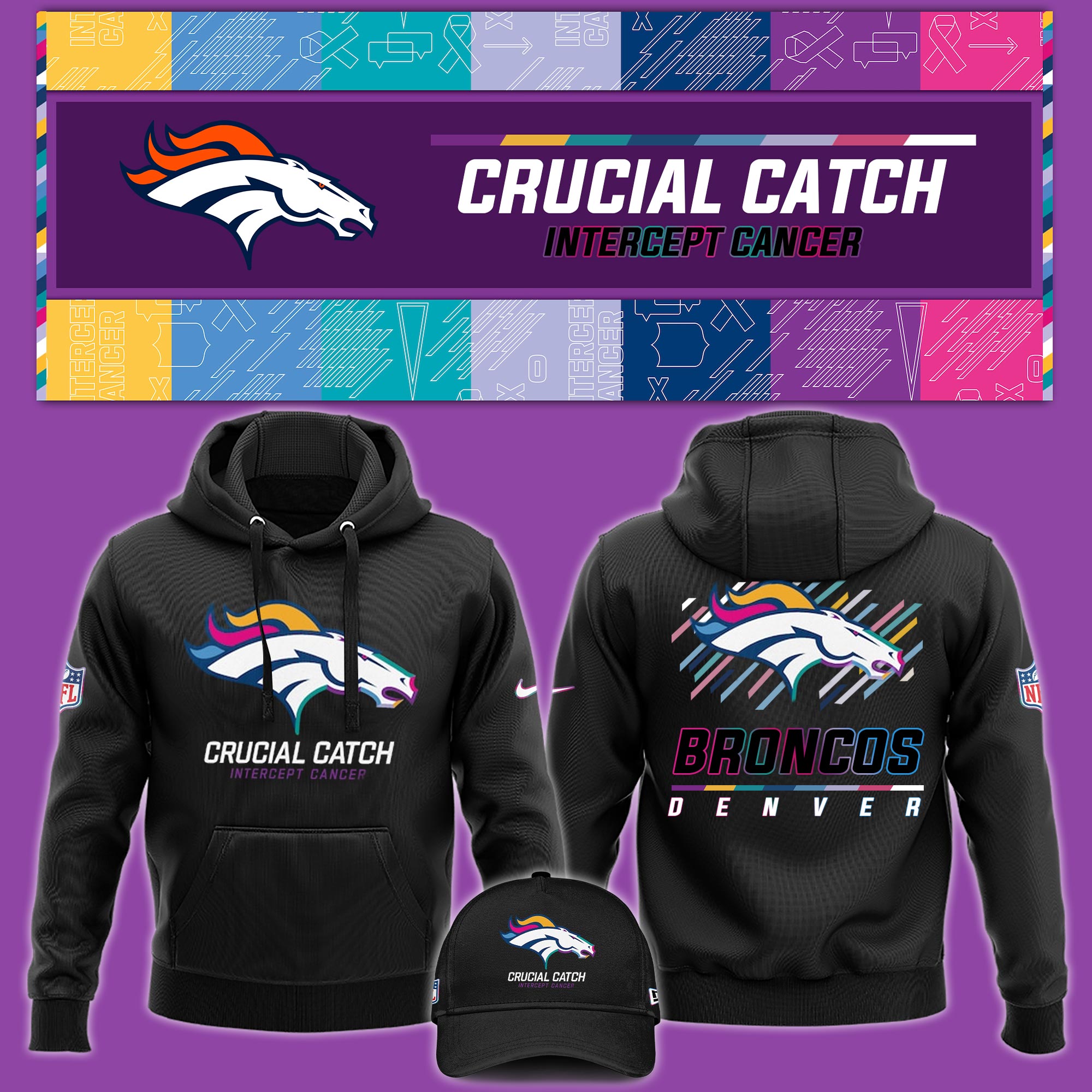 Denver Bronco Crucial Catch Hoodie 