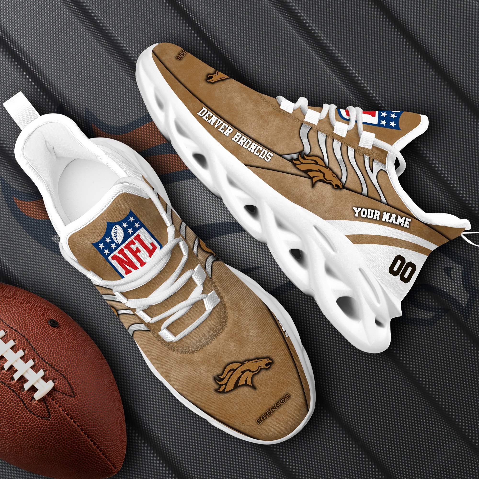 Denver Broncos Black Max Soul Shoes 2025 Versions Custom Your Name And Number 264