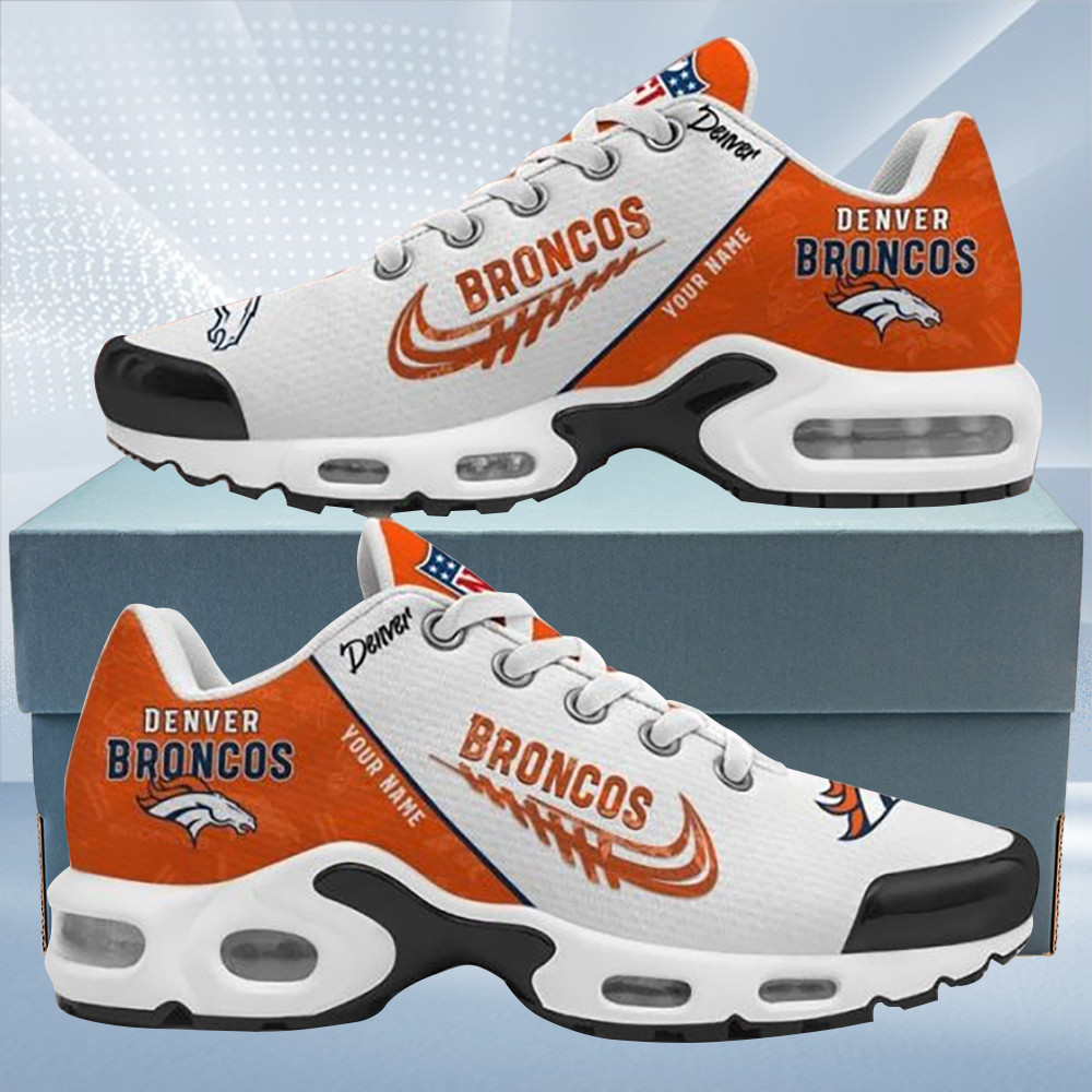 Denver Broncos Personalized Name Team Mix Colors Wing Logo TN Air Max Shoes Air Cushion Sneakers