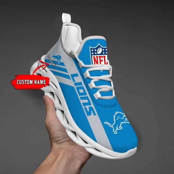 Detroit Lions Black Max Soul Shoes 2025 Versions Custom Name 635