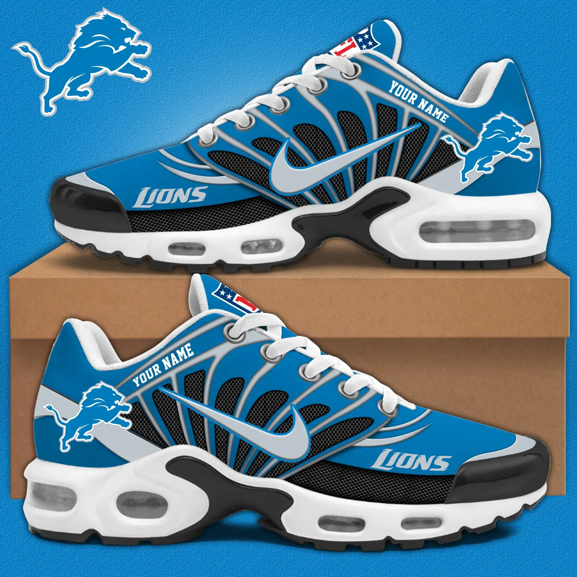 Detroit Lions New Air Max Plus TN Shoes Air Cushion Sneaker 754WW-1830