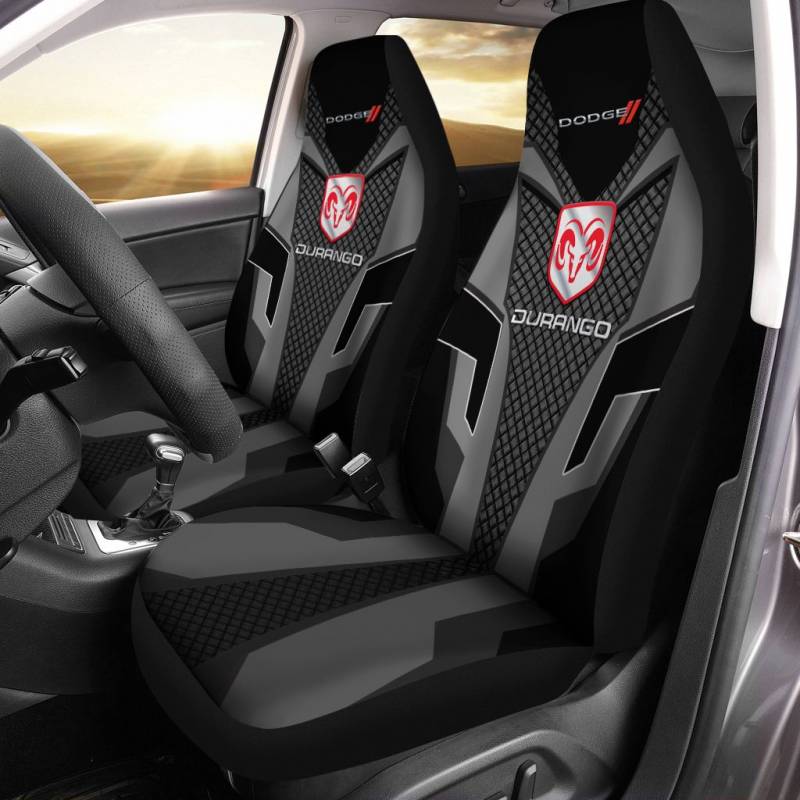 Dodge Durango VTH Car Seat Cover (Set of 2) Ver 1 (Black) 