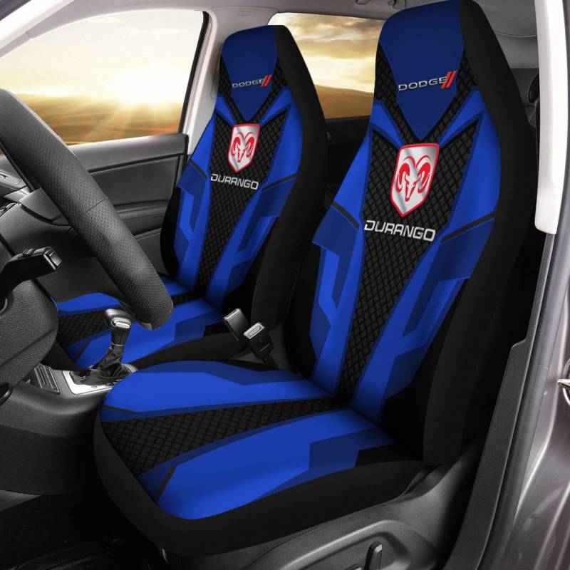 Dodge Durango VTH Car Seat Cover (Set of 2) Ver 1 (Blue) 