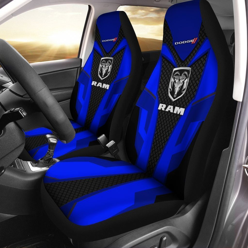 Dodge RAM  Car Seat Cover (Set of 2) Ver 1 (Blue) 