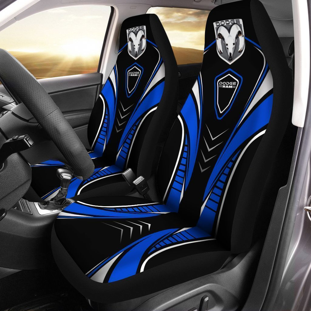 Dodge RAM  Car Seat Cover (Set of 2) Ver 1 (Blue) 
