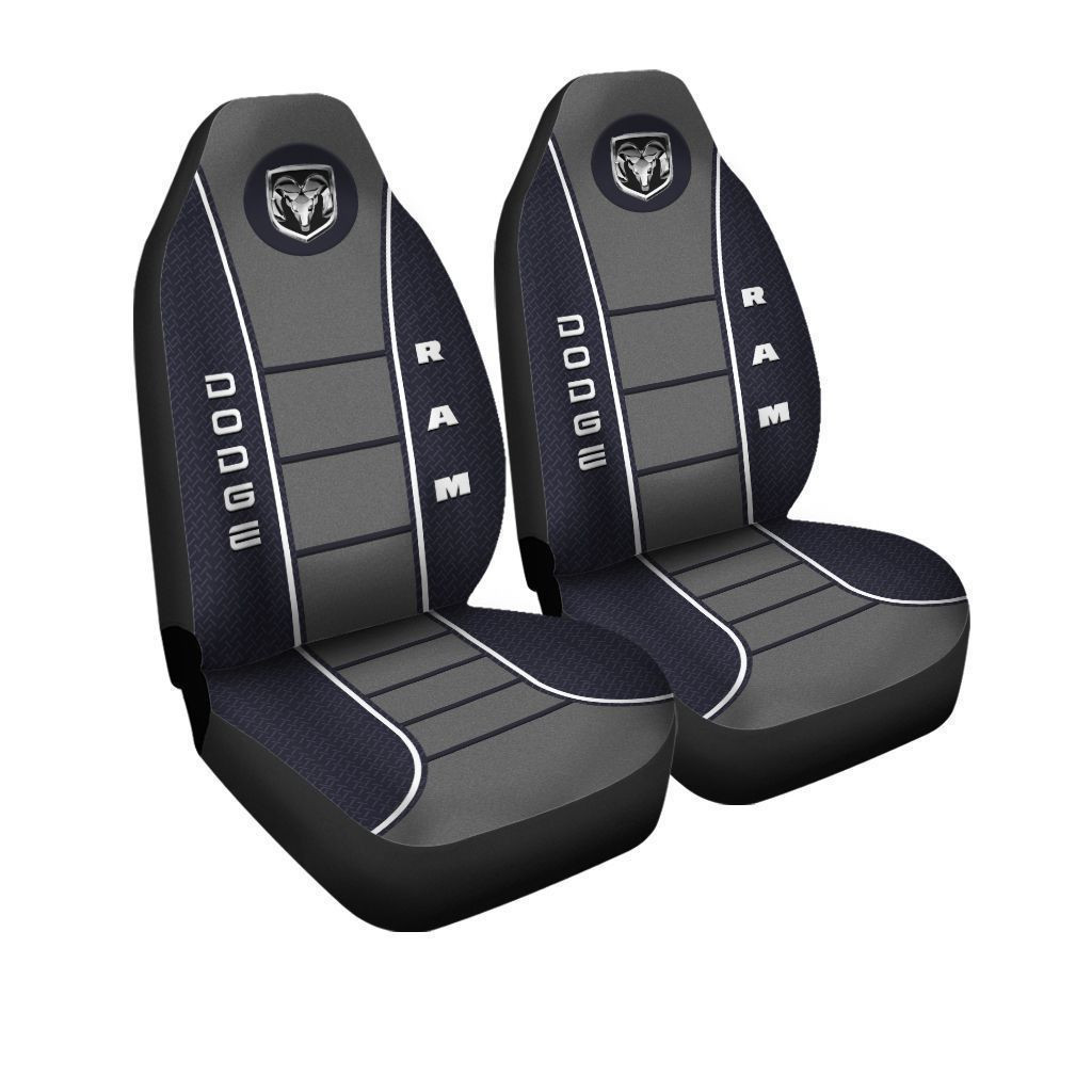 Dodge RAM Car Seat Cover (Set of 2) Ver 5 (Dark Denim Blue)