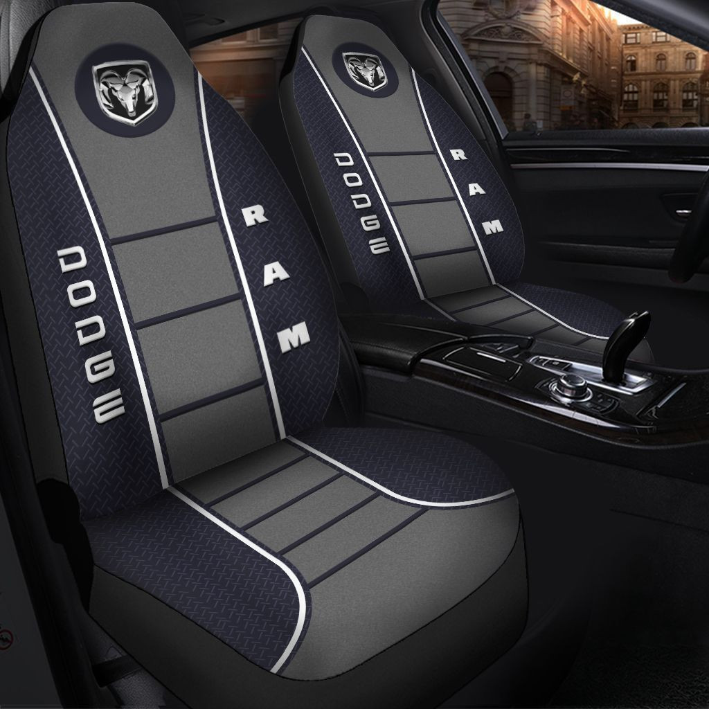 Dodge RAM Car Seat Cover (Set of 2) Ver 5 (Dark Denim Blue)