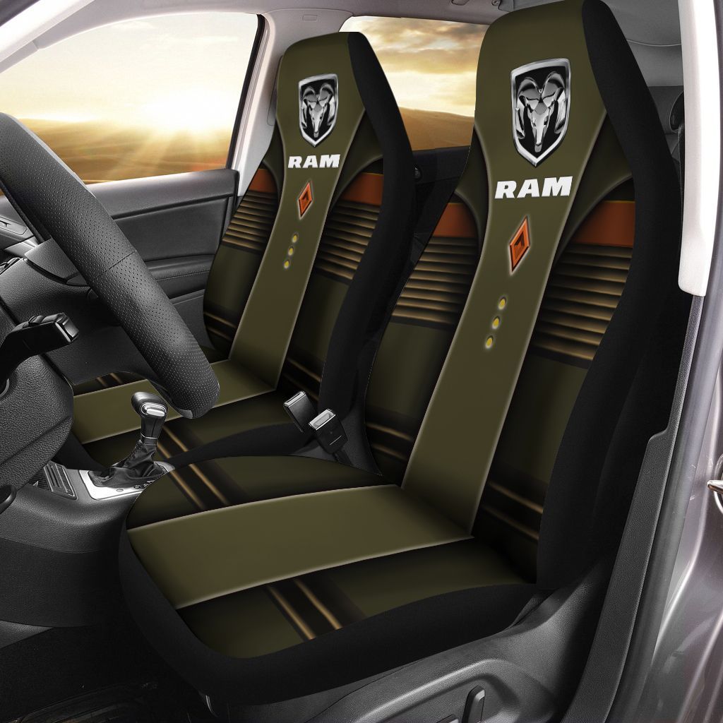 Dodge Ram Lph Car Seat Cover (Set Of 2) Ver 4 (Brown)